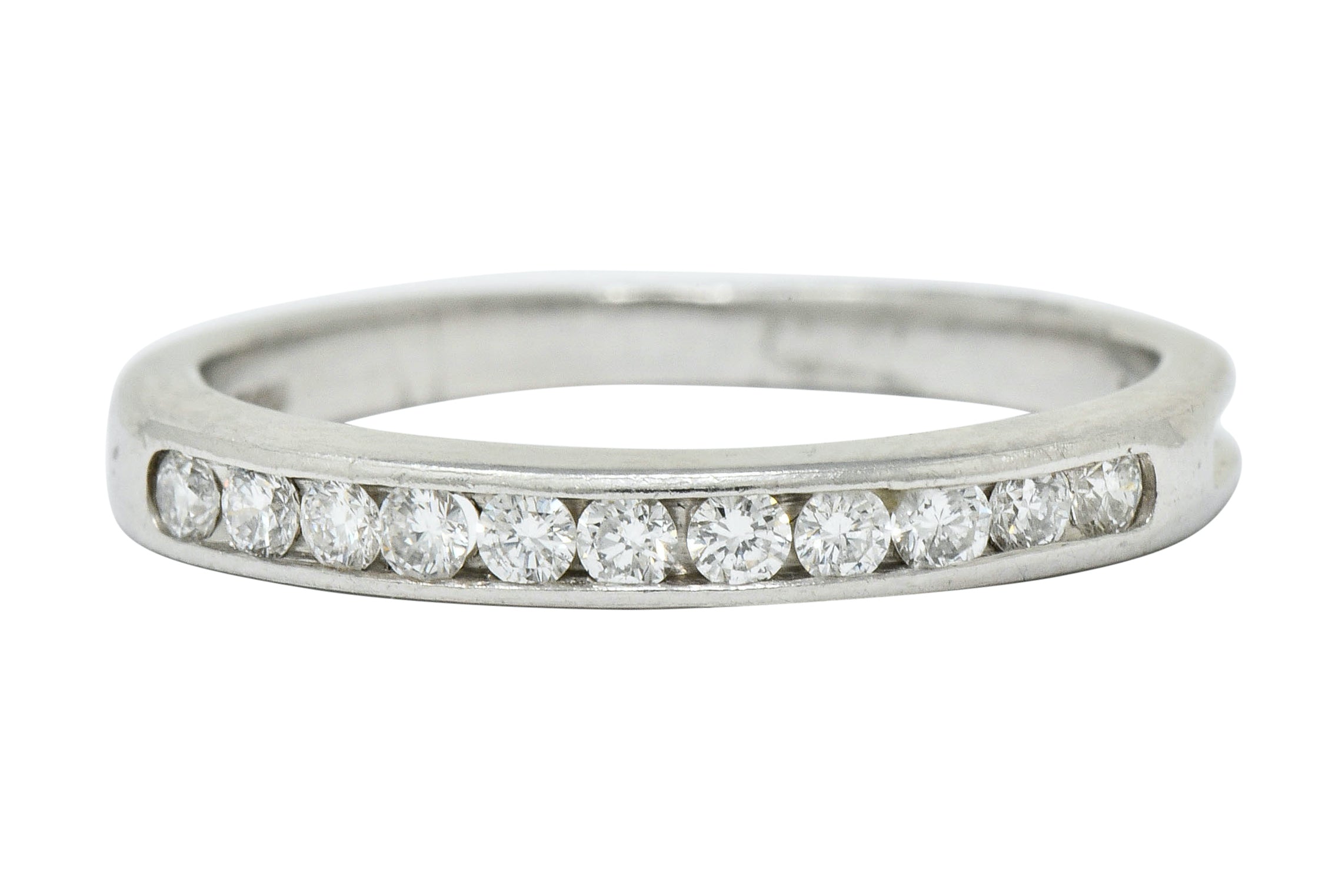 Tiffany & Co. Diamond Platinum Channel Anniversary Band Ring - Wilson's Estate Jewelry