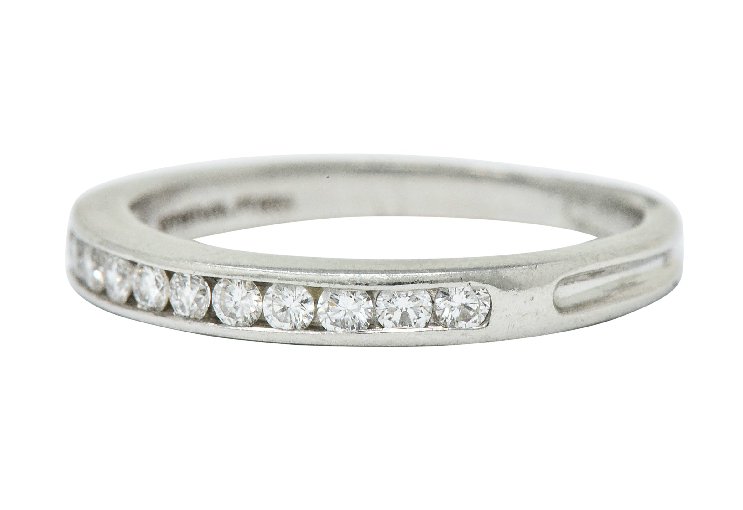 Tiffany & Co. Diamond Platinum Channel Anniversary Band Ring - Wilson's Estate Jewelry