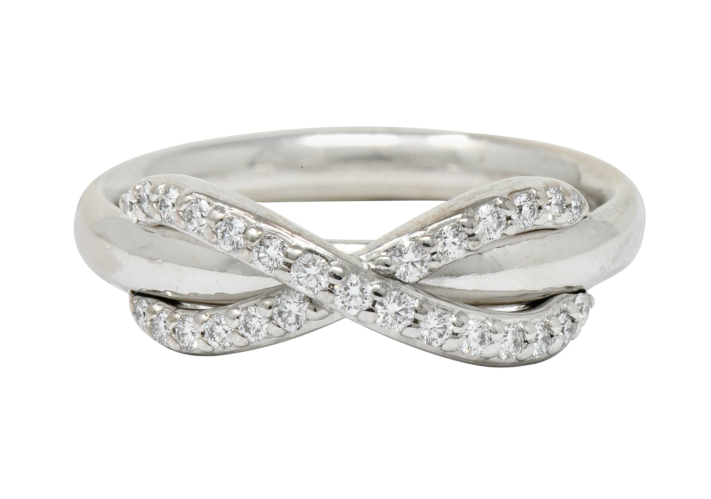 Tiffany & Co. Diamond 18 Karat White Gold Infinity Stacking Band Ring - Wilson's Estate Jewelry