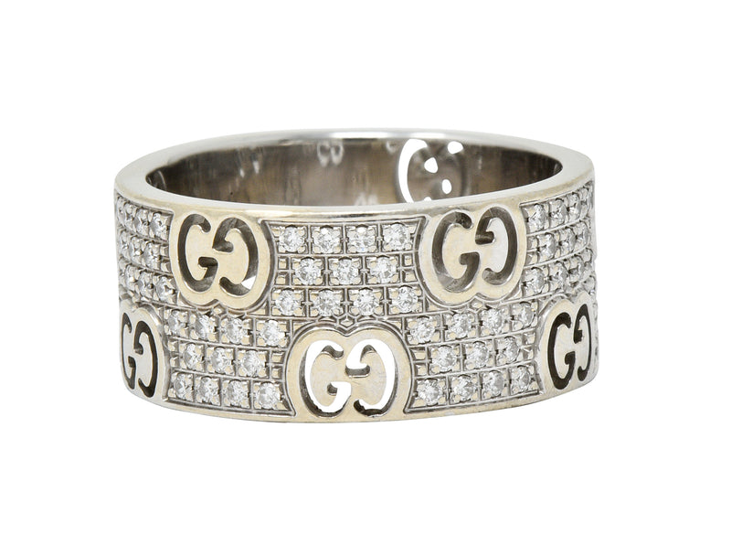 Gucci 1.25 CTW Pave Diamond 18 Karat Gold Stardust Band Ring