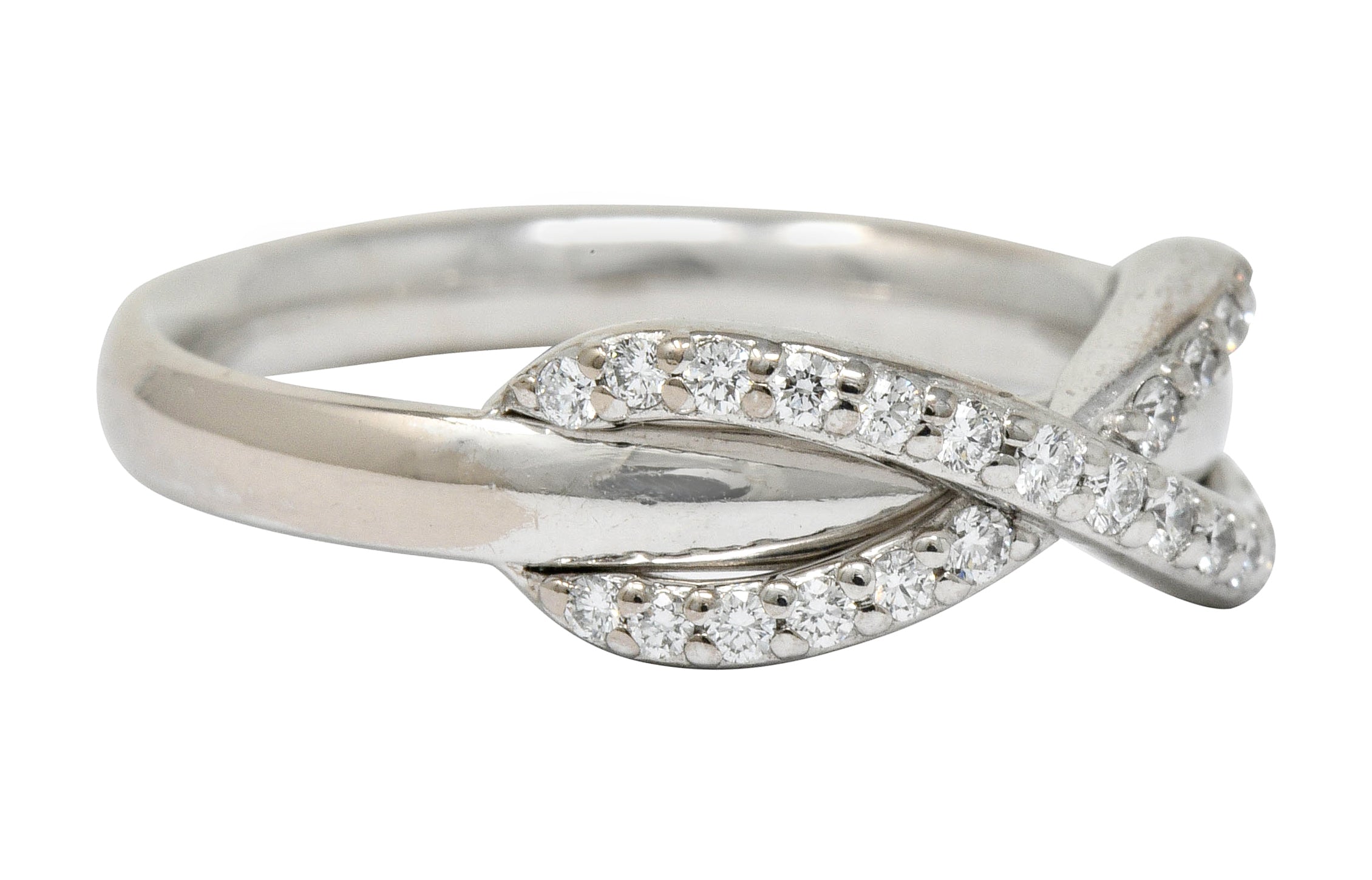 Tiffany & Co. Diamond 18 Karat White Gold Infinity Stacking Band Ring - Wilson's Estate Jewelry