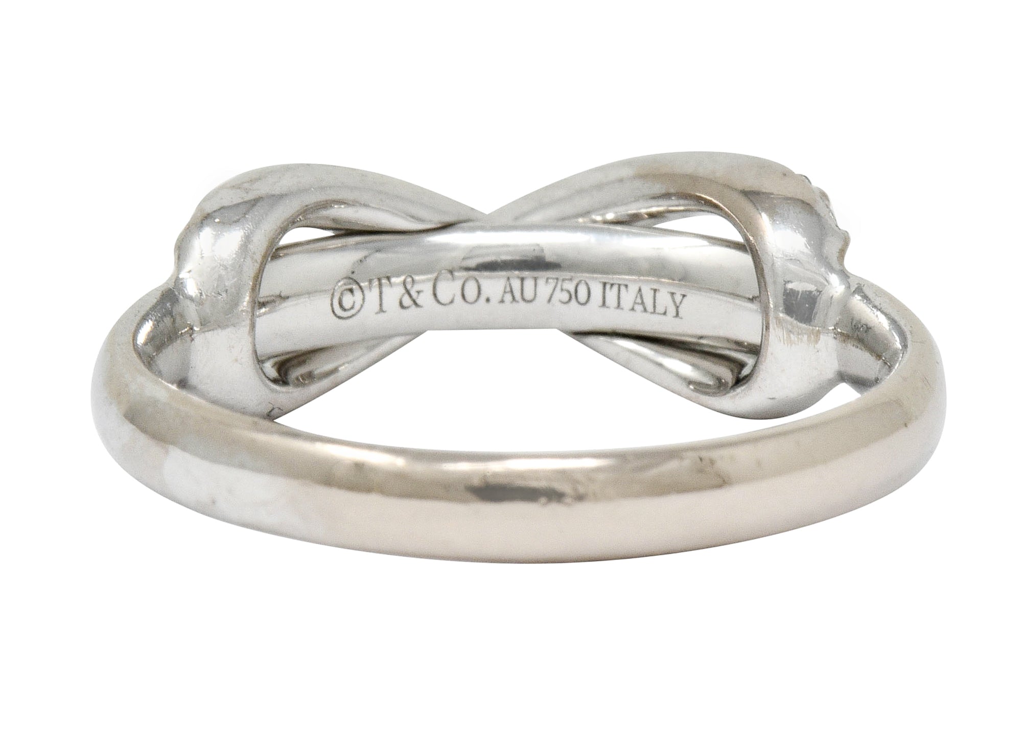 Tiffany & Co. Diamond 18 Karat White Gold Infinity Stacking Band Ring - Wilson's Estate Jewelry