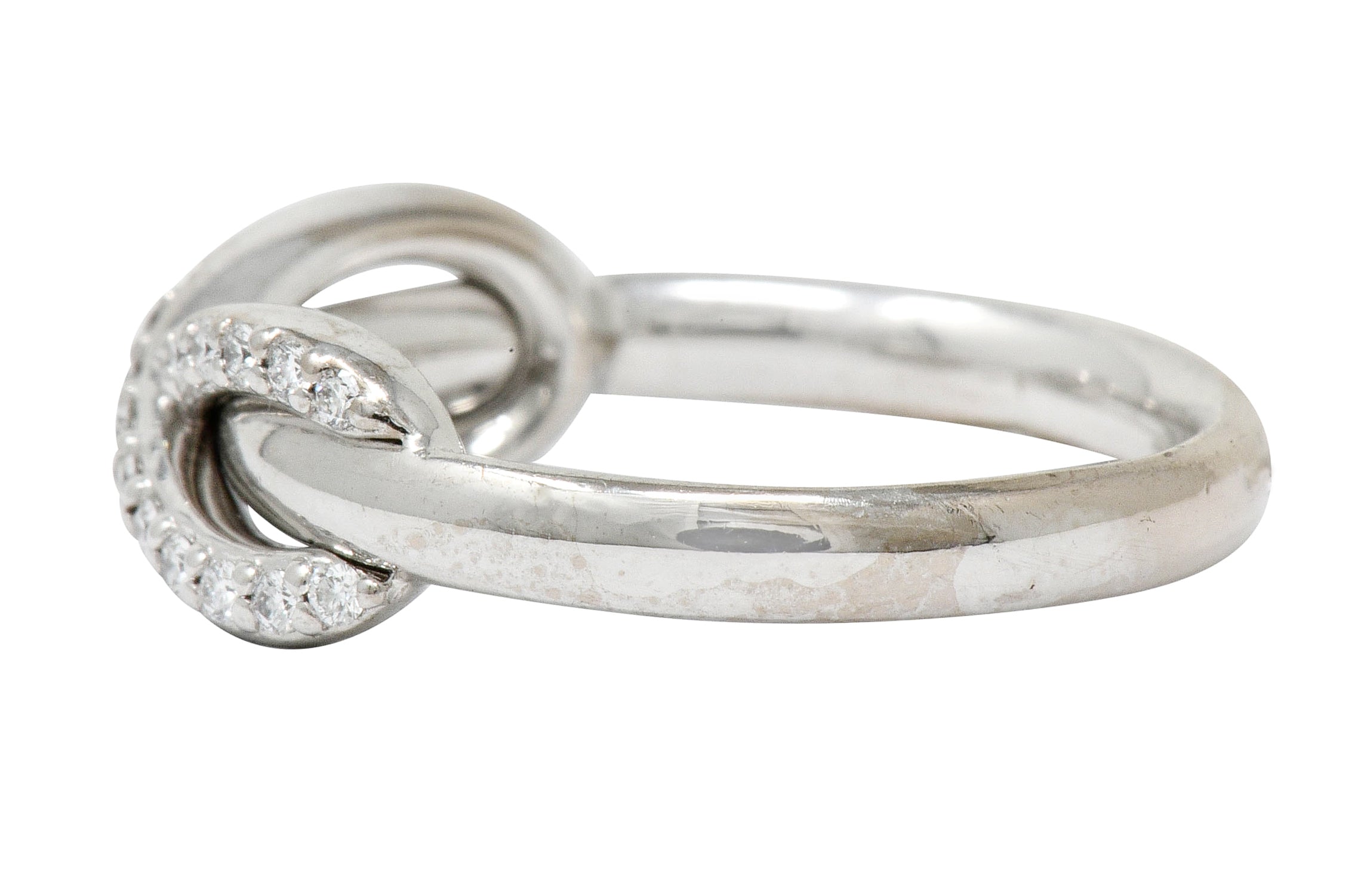 Tiffany & Co. Diamond 18 Karat White Gold Infinity Stacking Band Ring - Wilson's Estate Jewelry