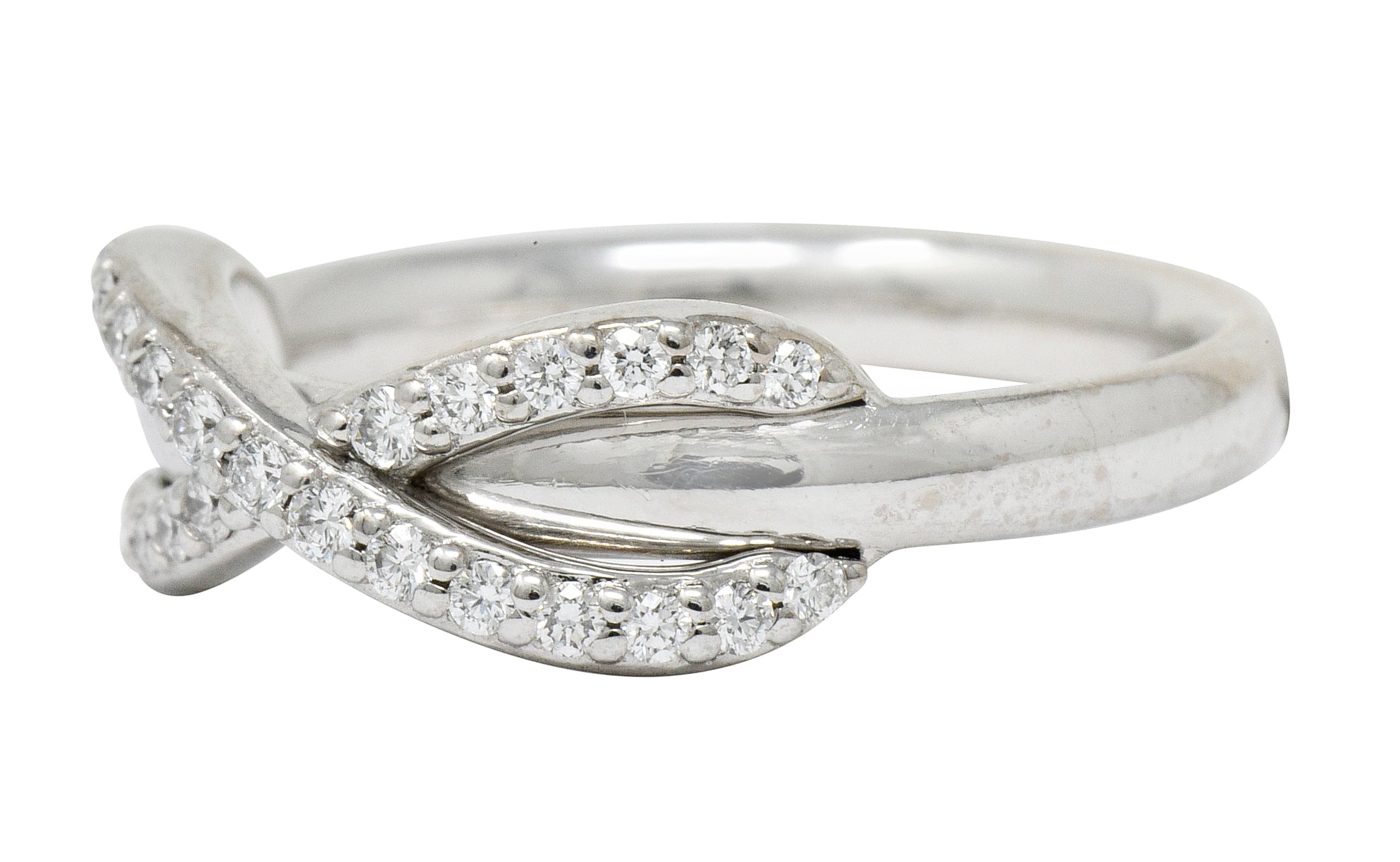 Tiffany & Co. Diamond 18 Karat White Gold Infinity Stacking Band Ring - Wilson's Estate Jewelry