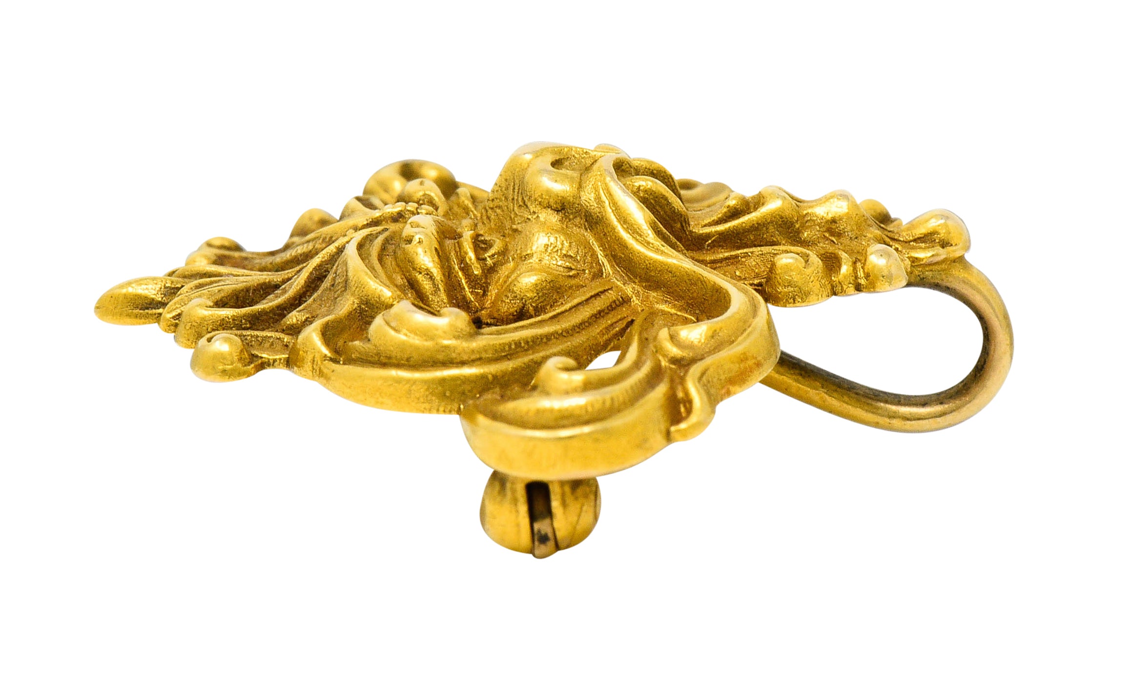 Art Nouveau 14 Karat Gold Whiplash Lion Brooch Circa 1905Brooch - Wilson's Estate Jewelry