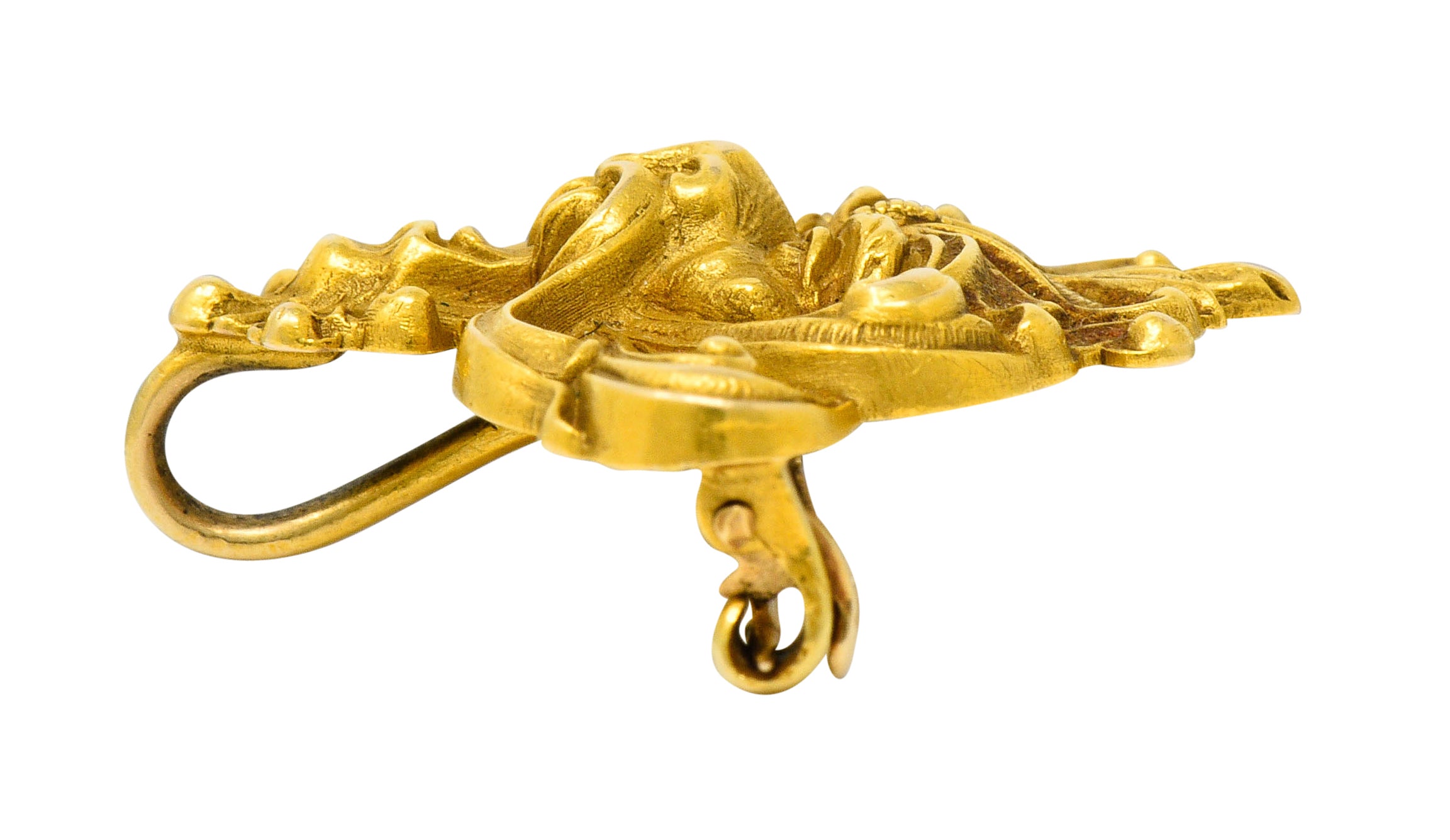 Art Nouveau 14 Karat Gold Whiplash Lion Brooch Circa 1905Brooch - Wilson's Estate Jewelry