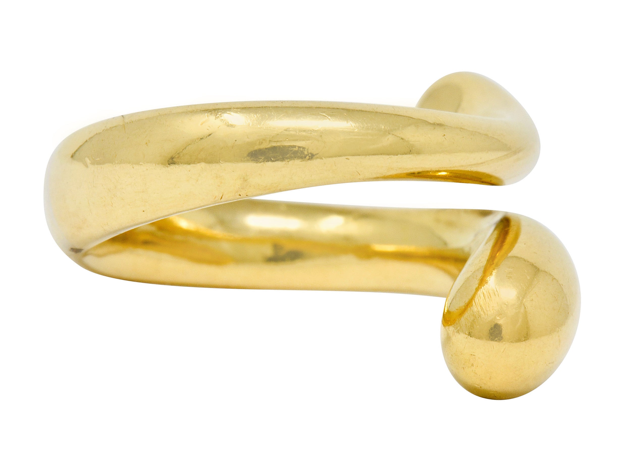 Elsa Peretti Tiffany & Co. Spain 18 Karat Gold Teardrop Bypass Ring - Wilson's Estate Jewelry