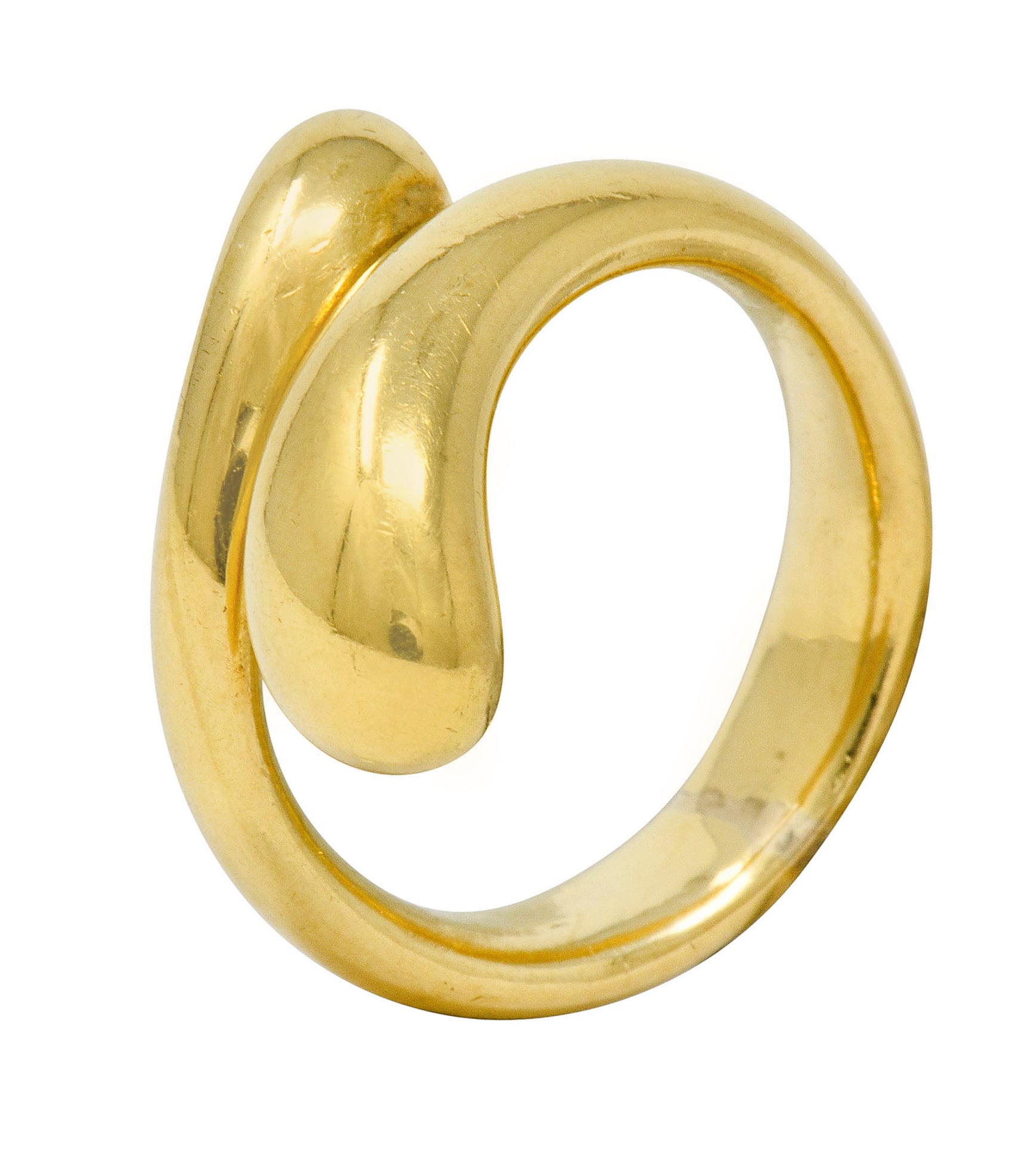 Elsa Peretti Tiffany & Co. Spain 18 Karat Gold Teardrop Bypass Ring - Wilson's Estate Jewelry