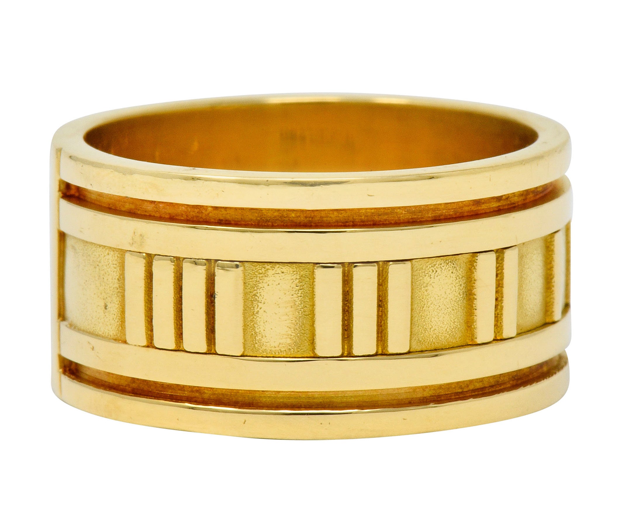 1995 Tiffany & Co. 18 Karat Gold Unisex 12MM Atlas Band Ring - Wilson's Estate Jewelry