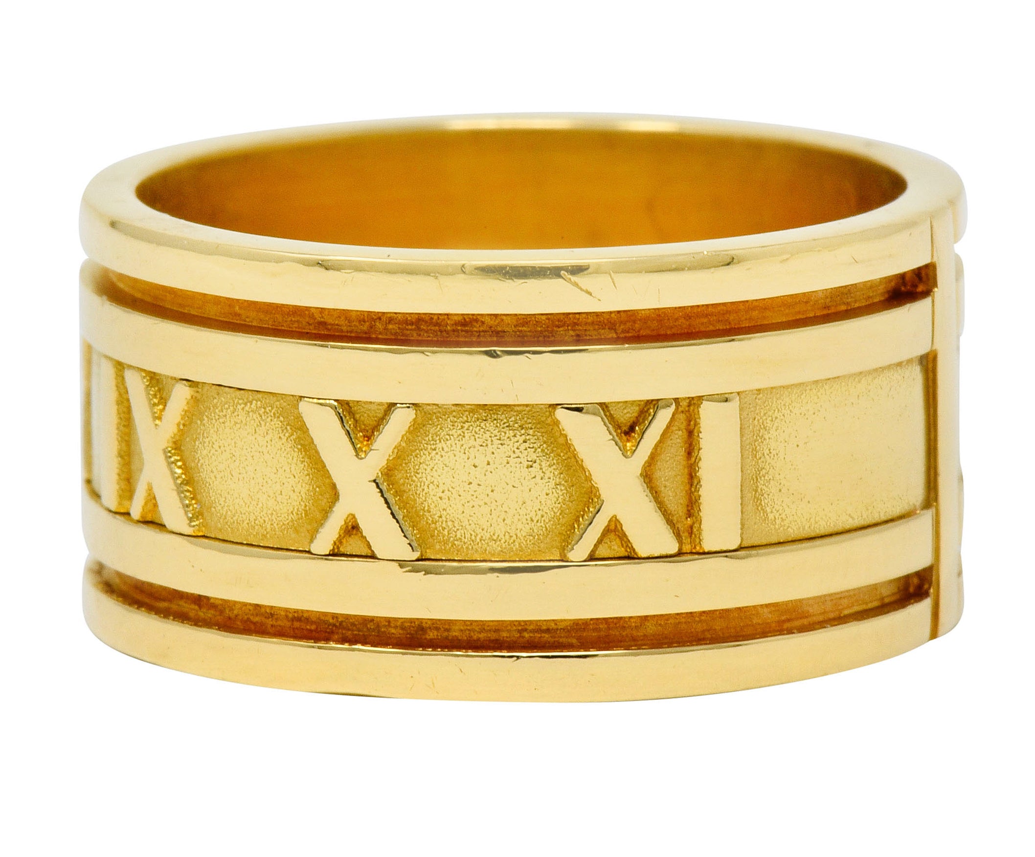 1995 Tiffany & Co. 18 Karat Gold Unisex 12MM Atlas Band Ring - Wilson's Estate Jewelry