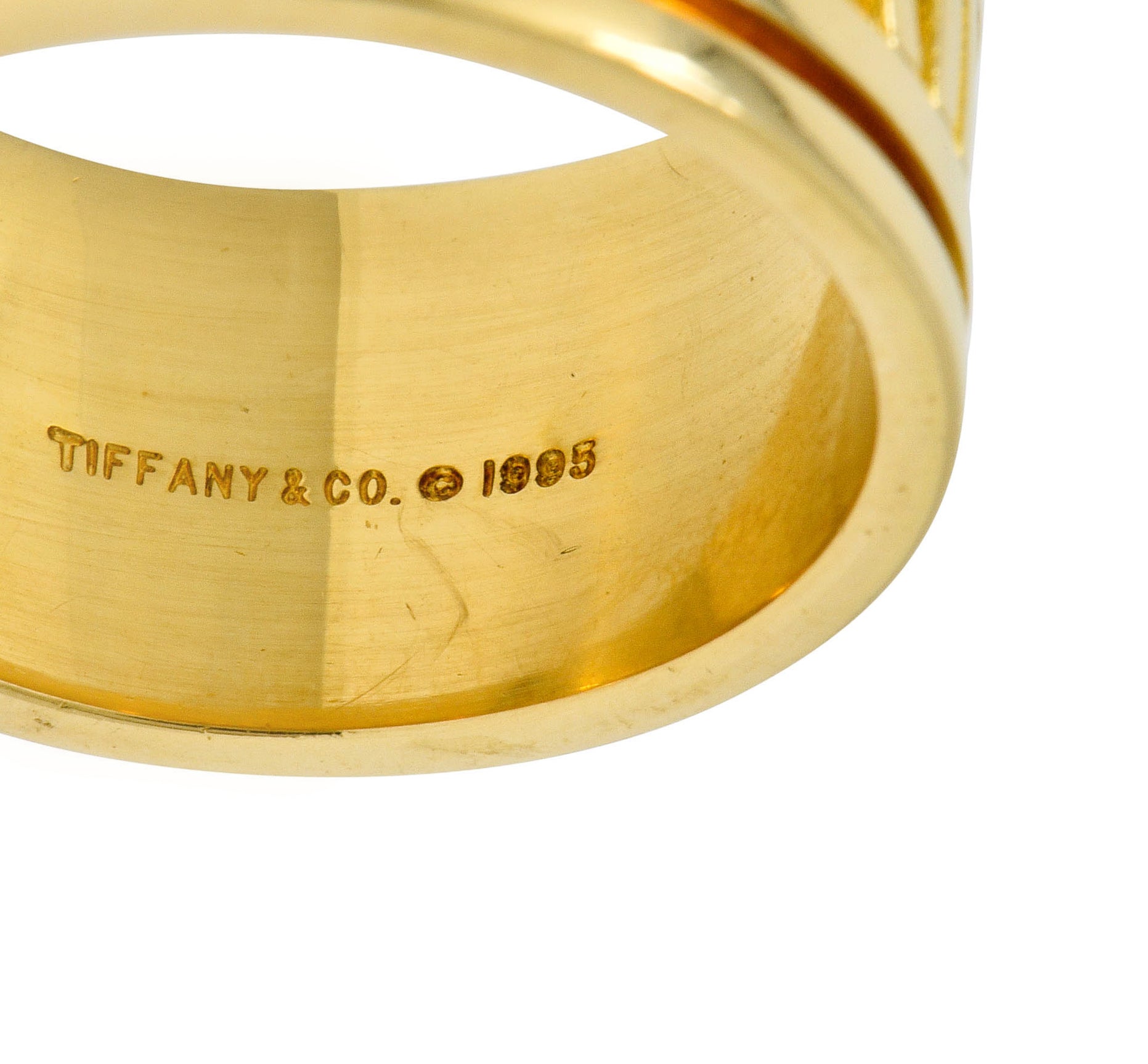 1995 Tiffany & Co. 18 Karat Gold Unisex 12MM Atlas Band Ring - Wilson's Estate Jewelry