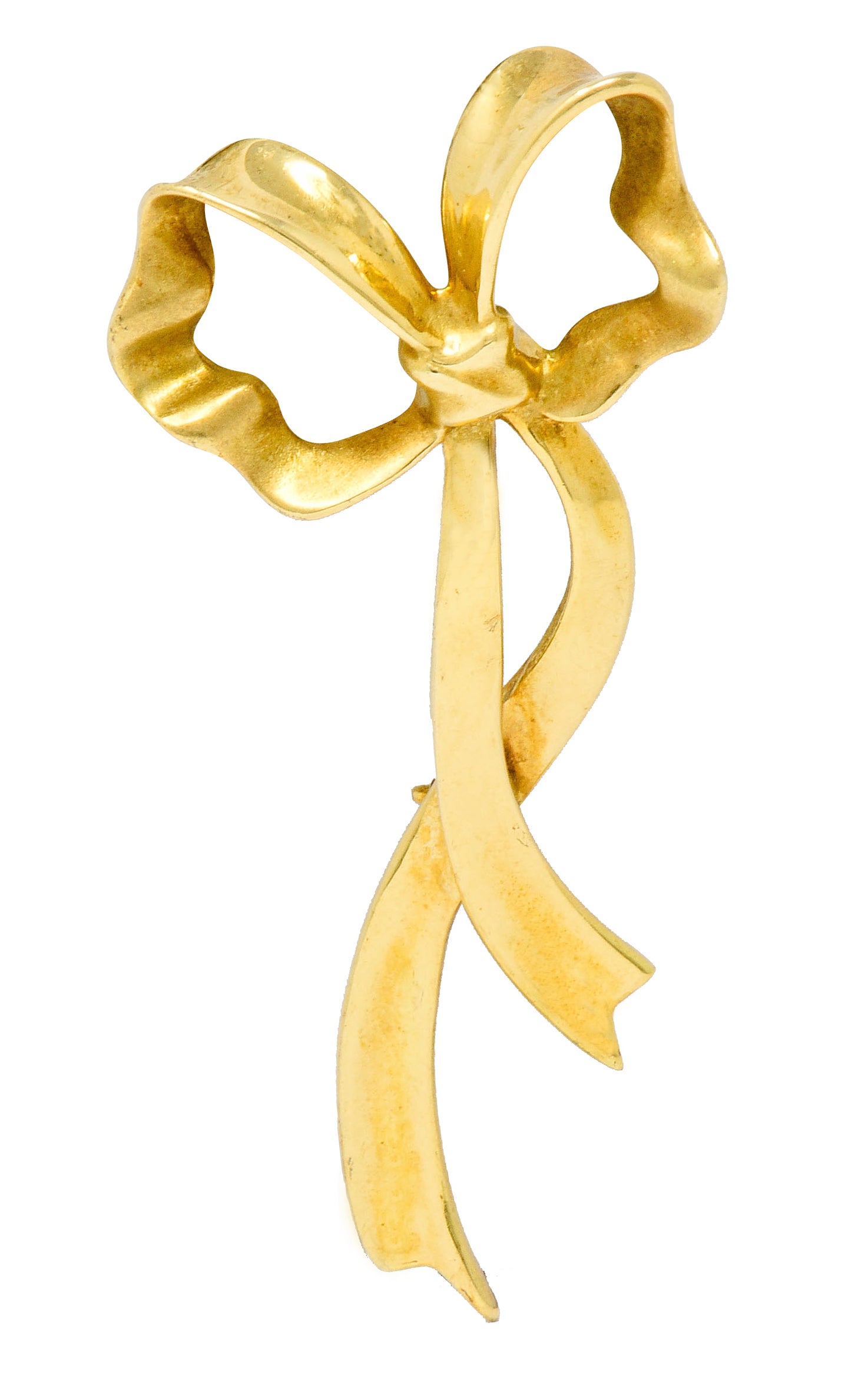 1985 Tiffany & Co. Vintage 18 Karat Gold Ribboned Bow BroochBrooch - Wilson's Estate Jewelry