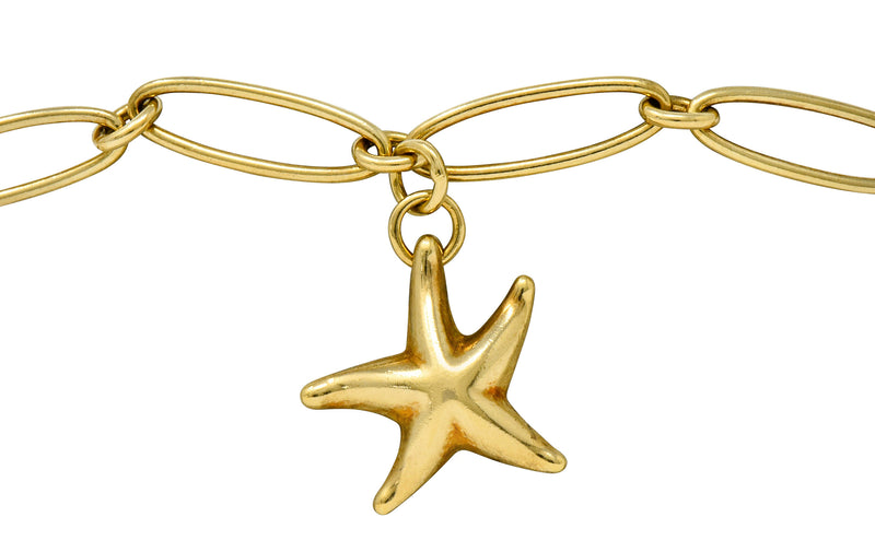 Elsa Peretti Tiffany & Co. Spain 18 Karat Gold Starfish Charm Bracelet