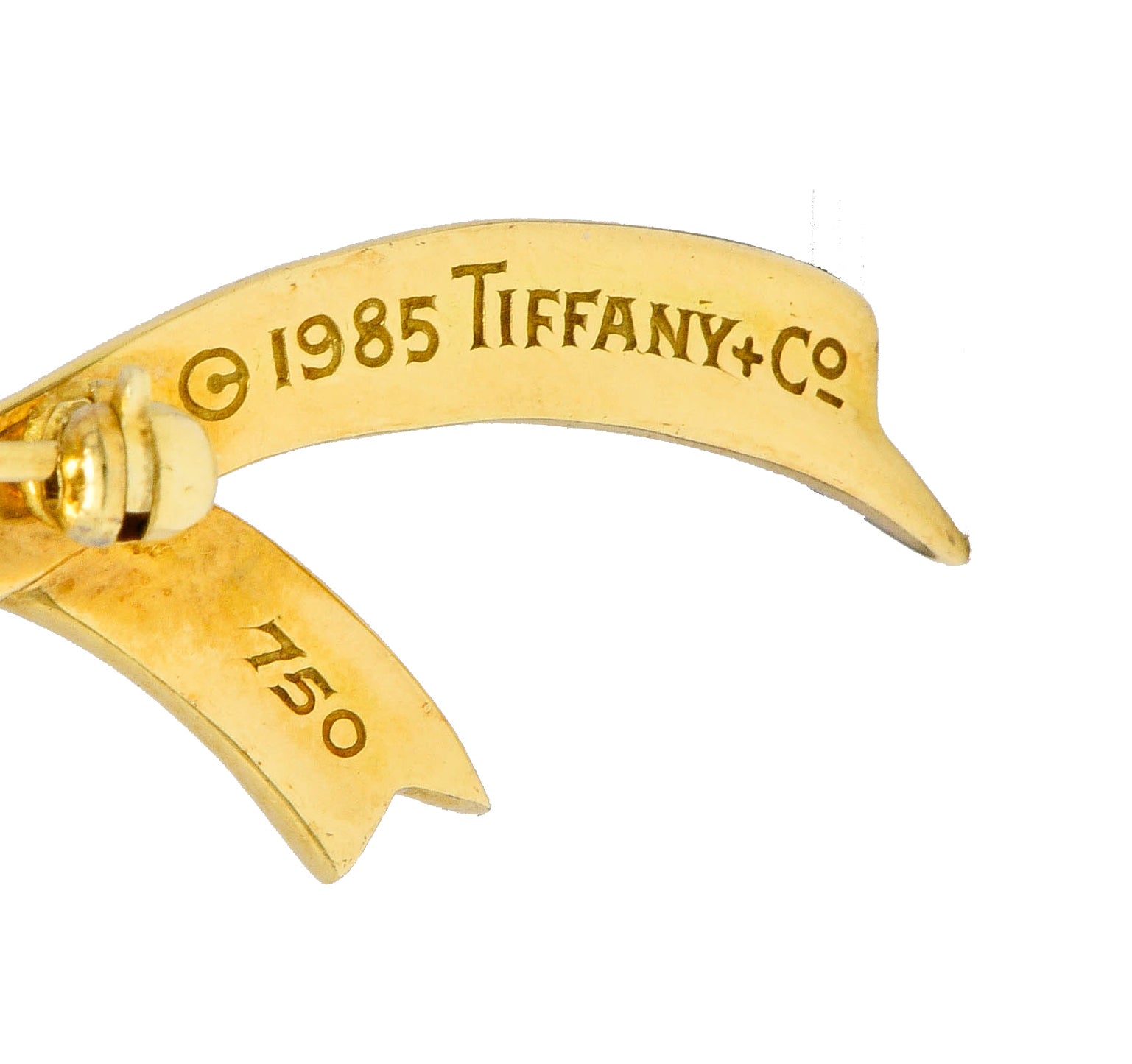 1985 Tiffany & Co. Vintage 18 Karat Gold Ribboned Bow BroochBrooch - Wilson's Estate Jewelry