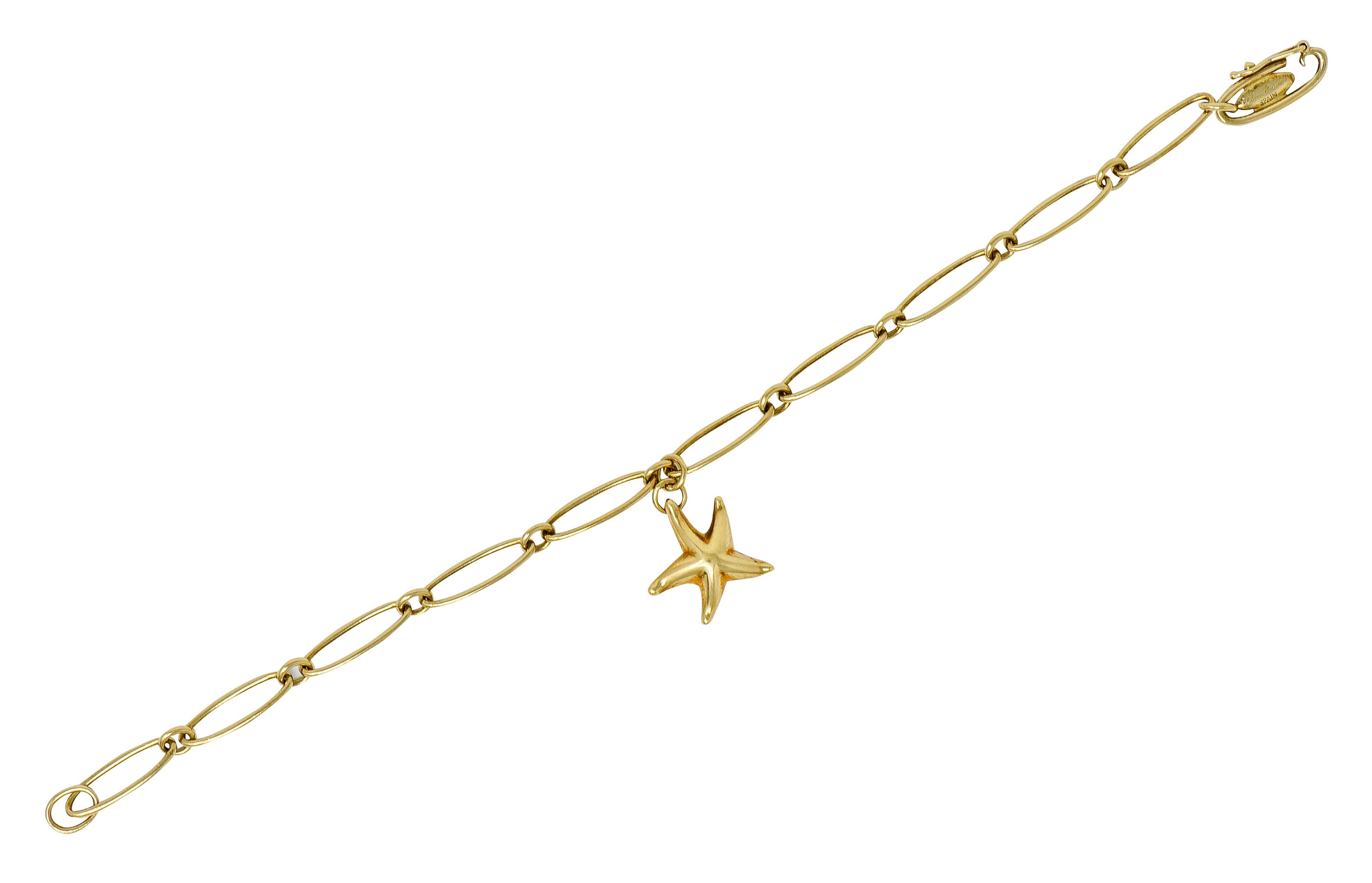 Elsa Peretti Tiffany & Co. Spain 18 Karat Gold Starfish Charm Bracelet - Wilson's Estate Jewelry