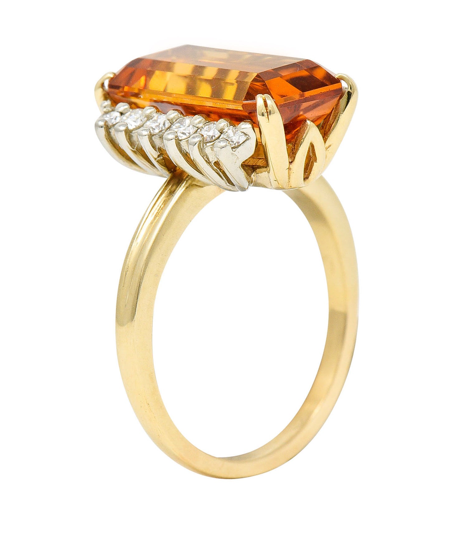 Tiffany & Co. Imperial Topaz Diamond 18 Karat Gold Platinum Gemstone RingRing - Wilson's Estate Jewelry