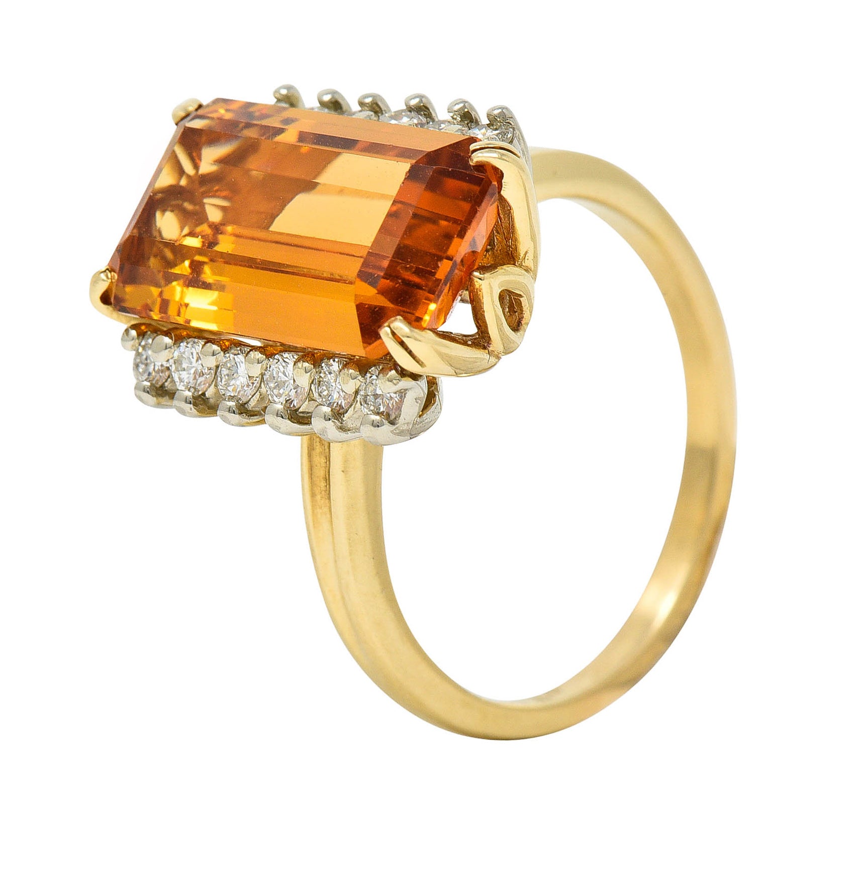 Tiffany & Co. Imperial Topaz Diamond 18 Karat Gold Platinum Gemstone RingRing - Wilson's Estate Jewelry