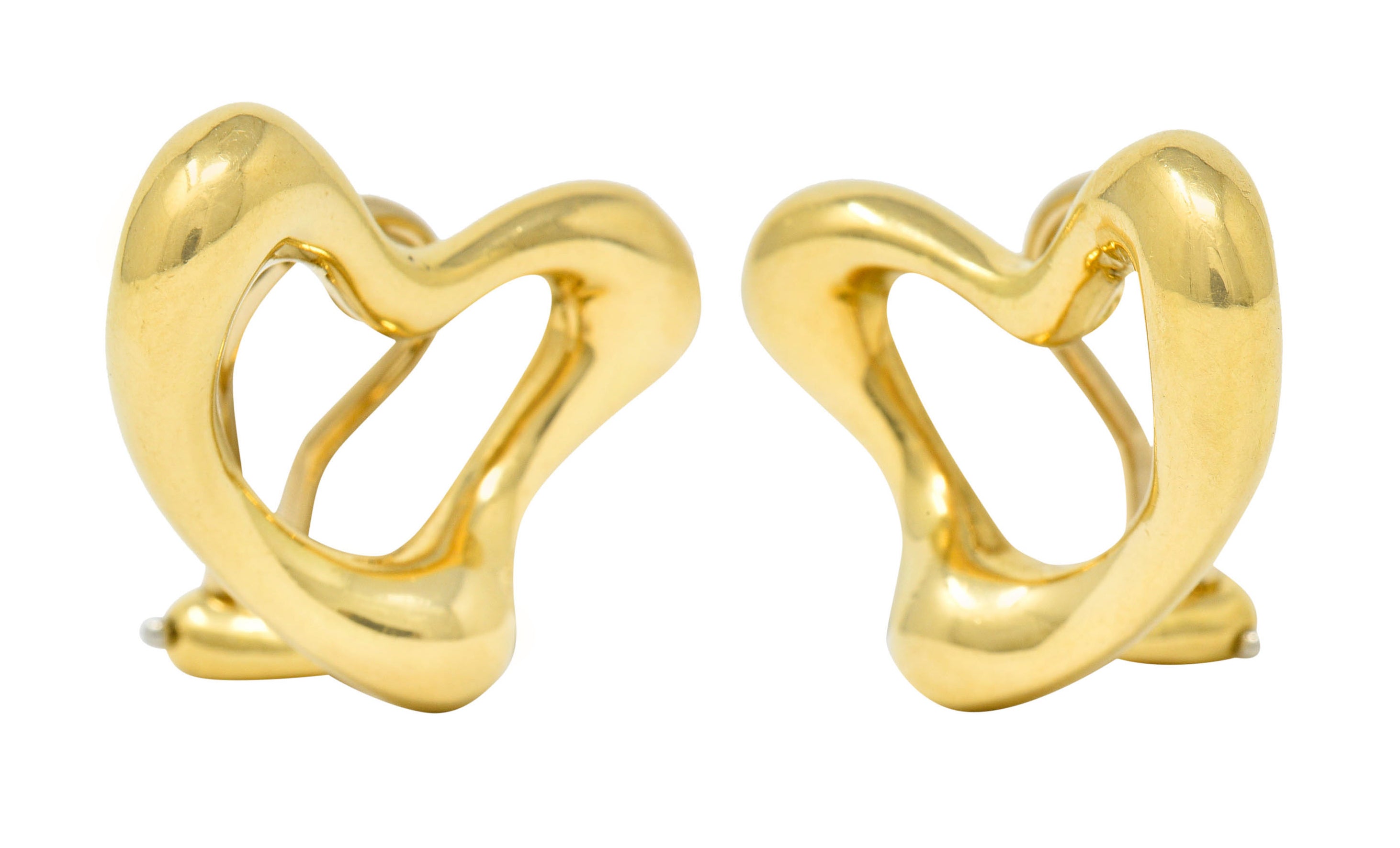 Elsa Peretti Tiffany & Co. 18 Karat Gold Open Heart Ear-Clip EarringsEarrings - Wilson's Estate Jewelry