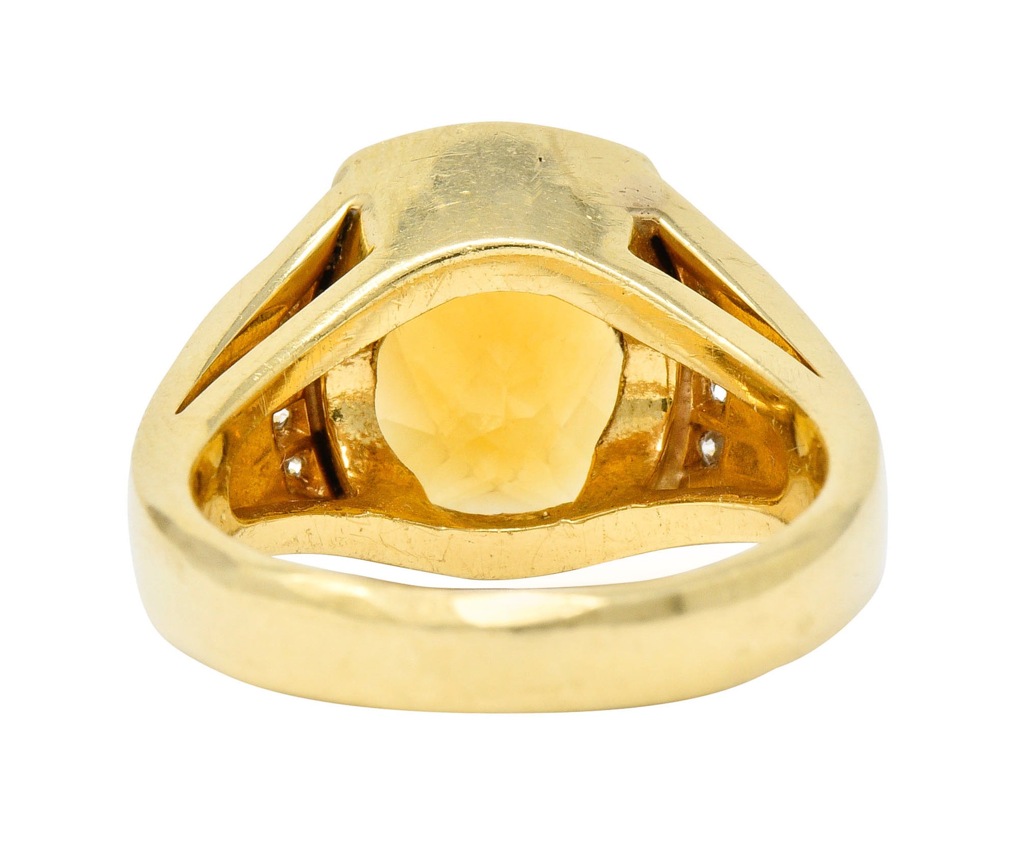 Contemporary Citrine Diamond 18 Karat Gold Statement RingRing - Wilson's Estate Jewelry