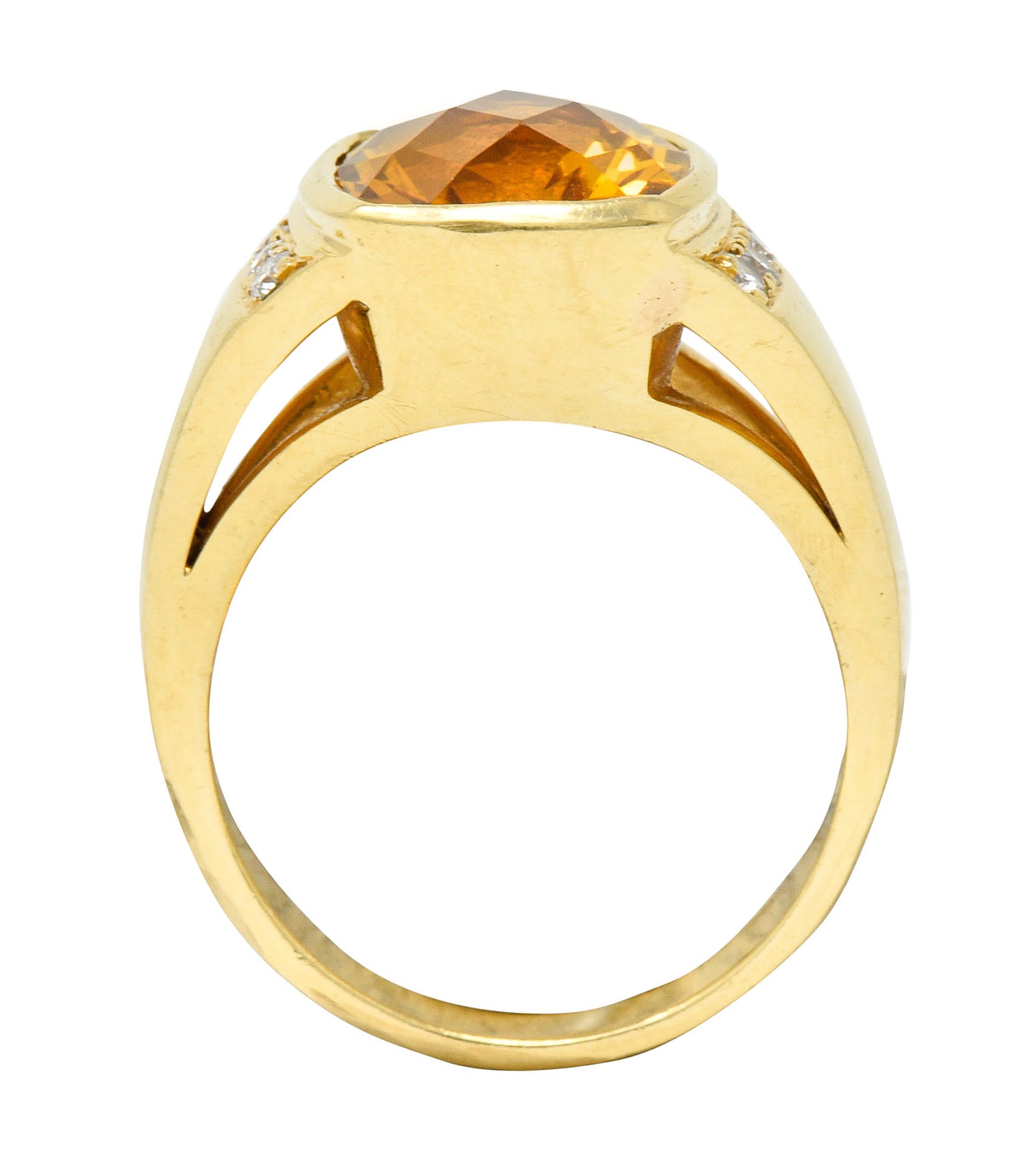 Contemporary Citrine Diamond 18 Karat Gold Statement RingRing - Wilson's Estate Jewelry