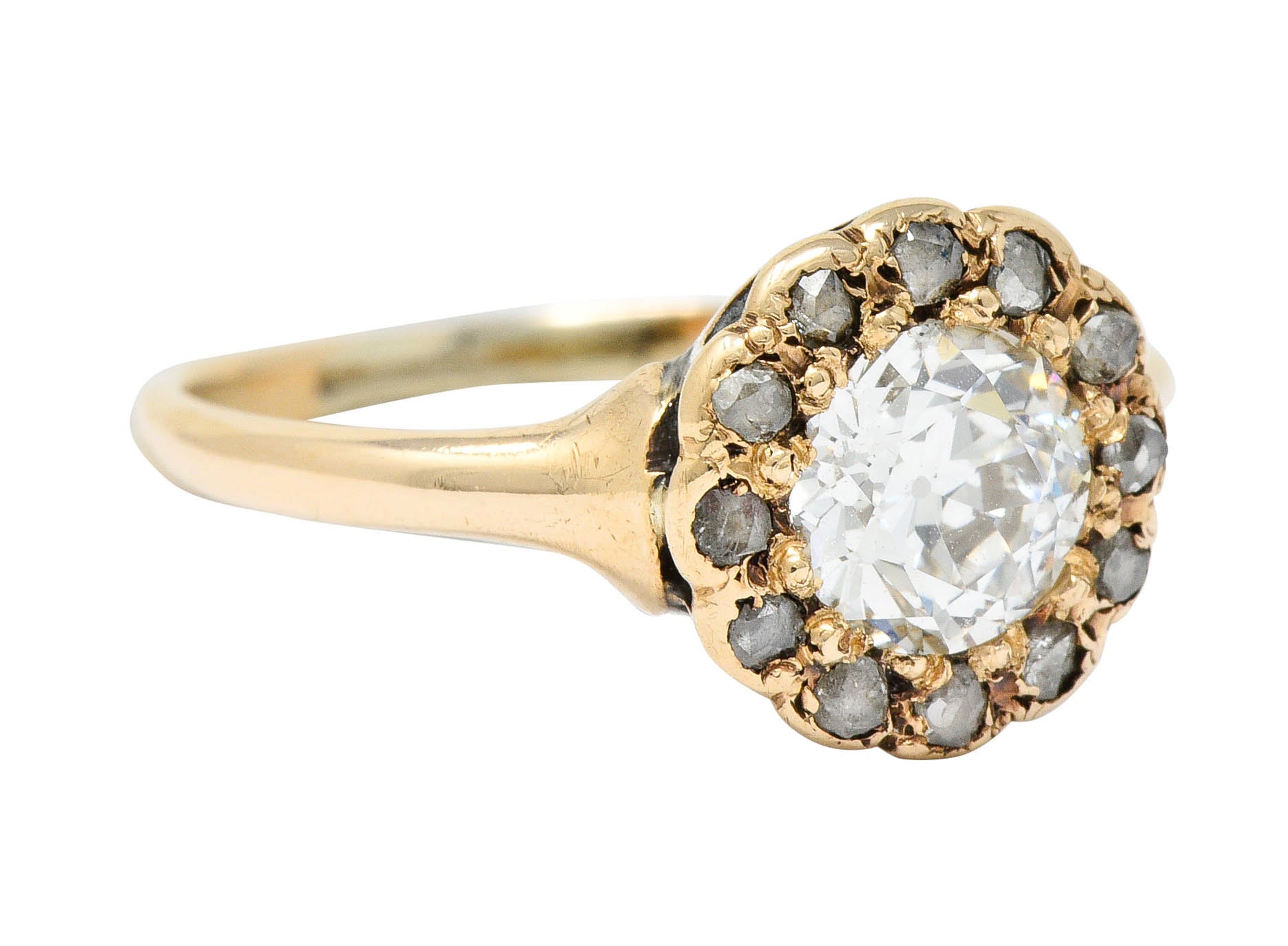 Victorian 0.85 CTW Diamond 14 Karat Gold Cluster Ring Circa 1900Ring - Wilson's Estate Jewelry