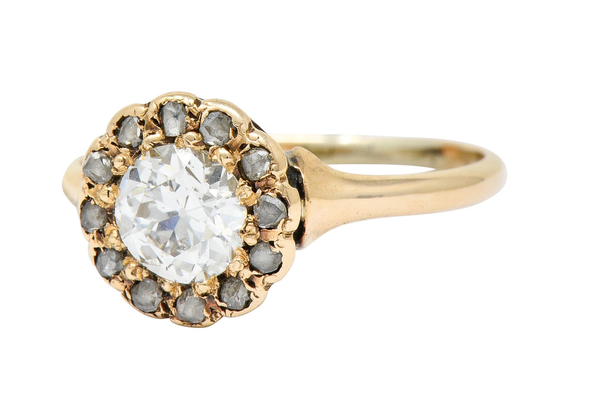 Victorian 0.85 CTW Diamond 14 Karat Gold Cluster Ring Circa 1900Ring - Wilson's Estate Jewelry