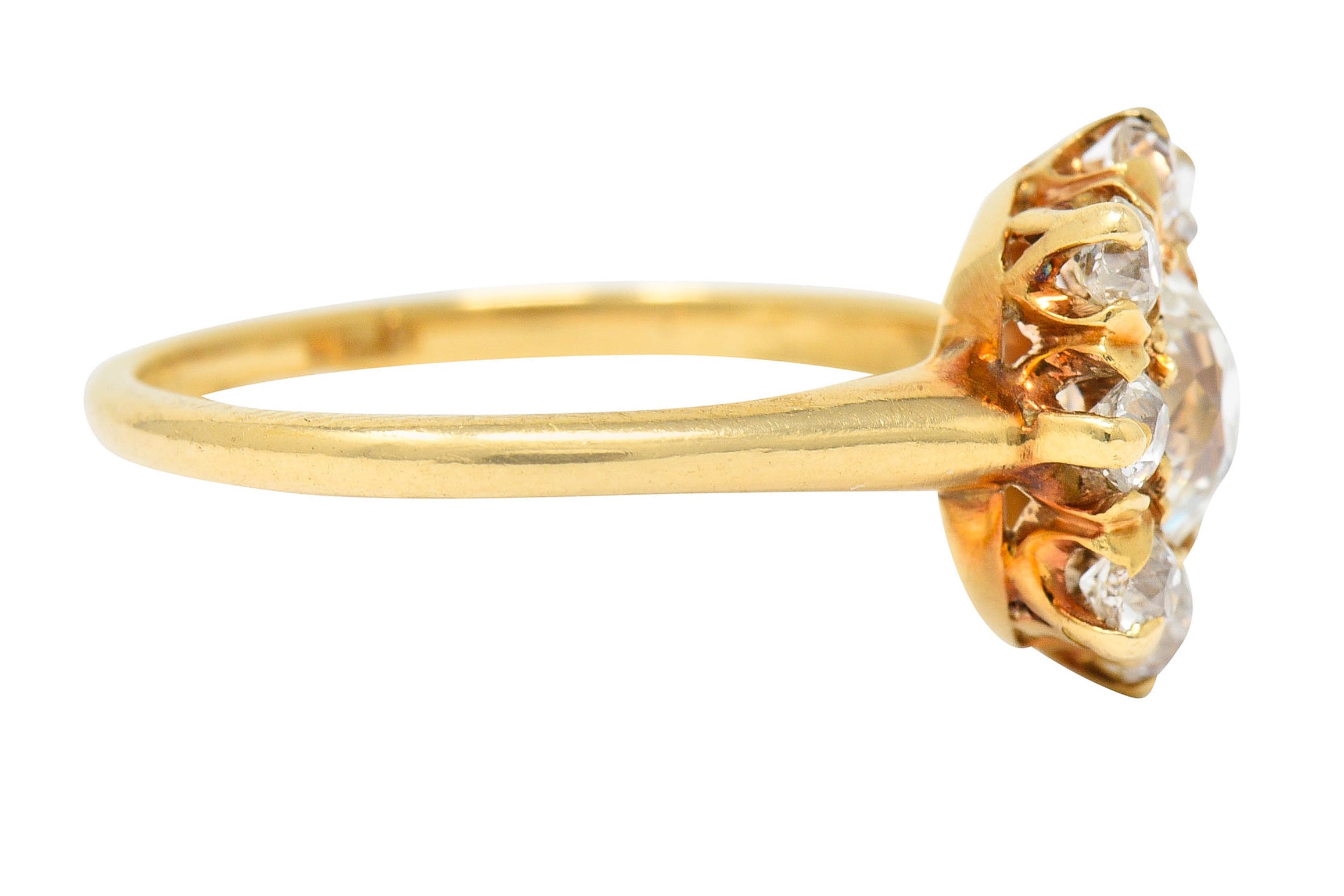 Victorian 1.60 CTW Old Mine Diamond 14 Karat Gold Cluster RingRing - Wilson's Estate Jewelry