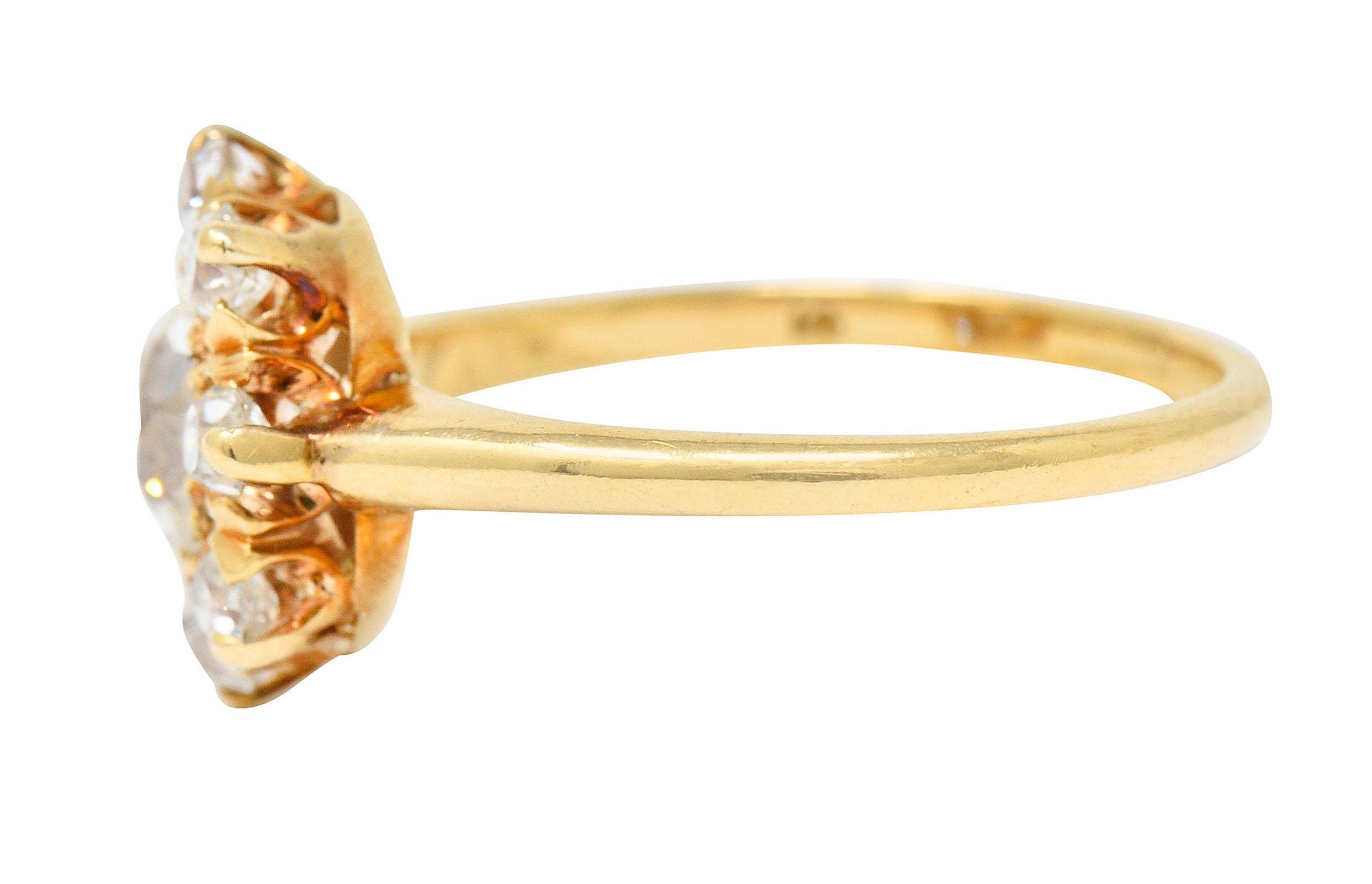 Victorian 1.60 CTW Old Mine Diamond 14 Karat Gold Cluster RingRing - Wilson's Estate Jewelry