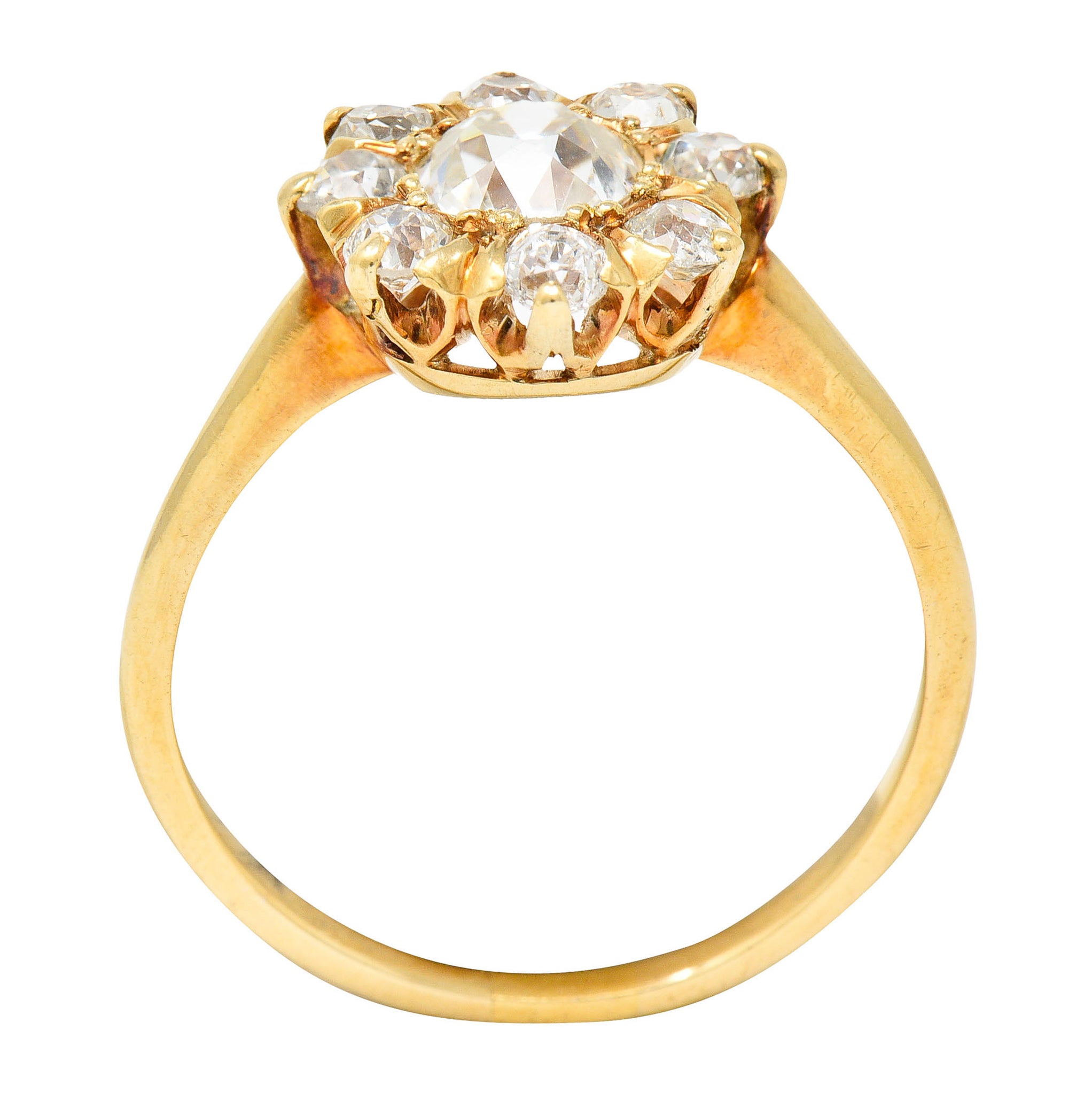 Victorian 1.60 CTW Old Mine Diamond 14 Karat Gold Cluster RingRing - Wilson's Estate Jewelry