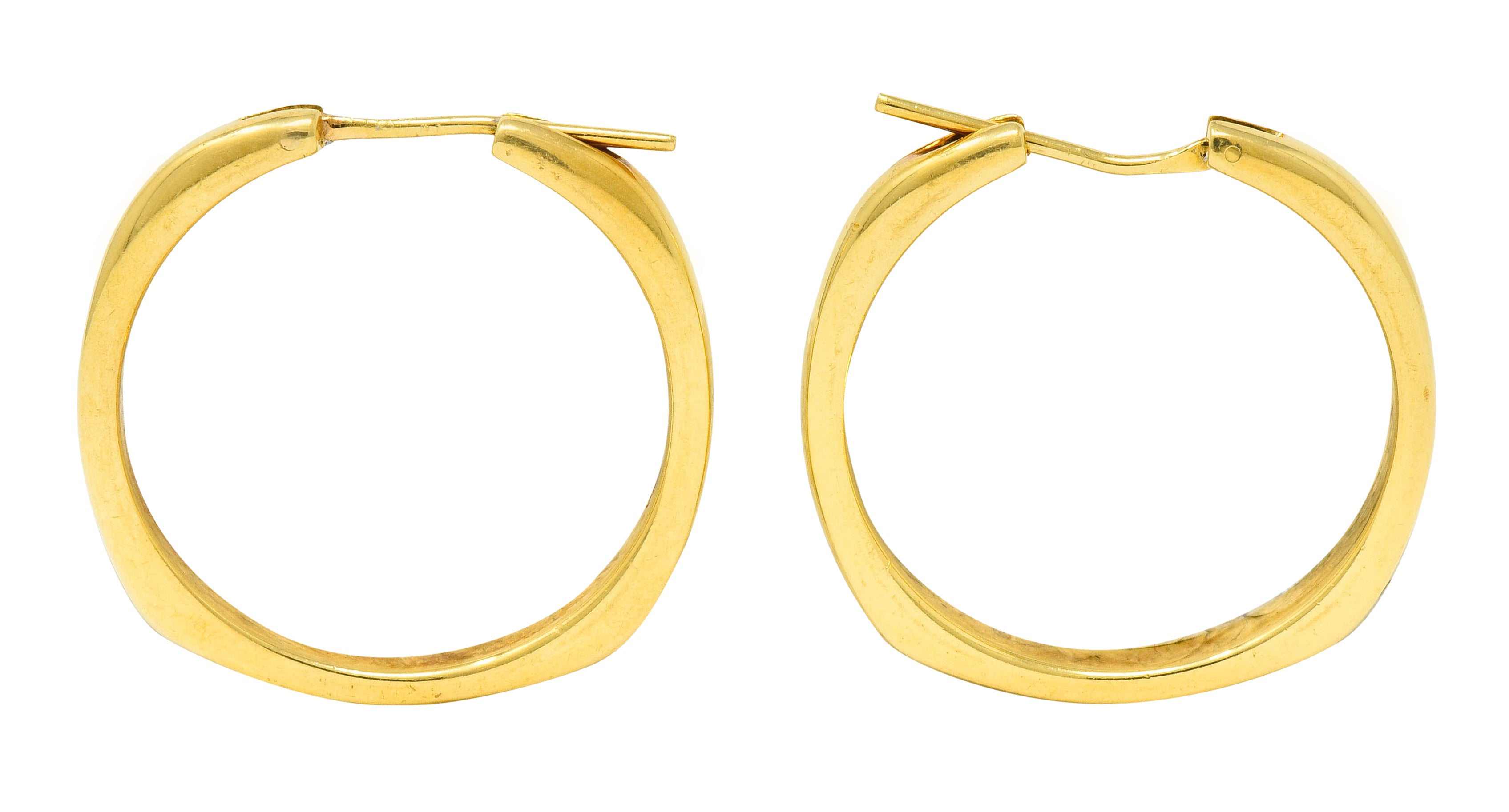 Tiffany & Co. Contemporary 18 Karat Gold Square Cushion Hoop Earrings - Wilson's Estate Jewelry