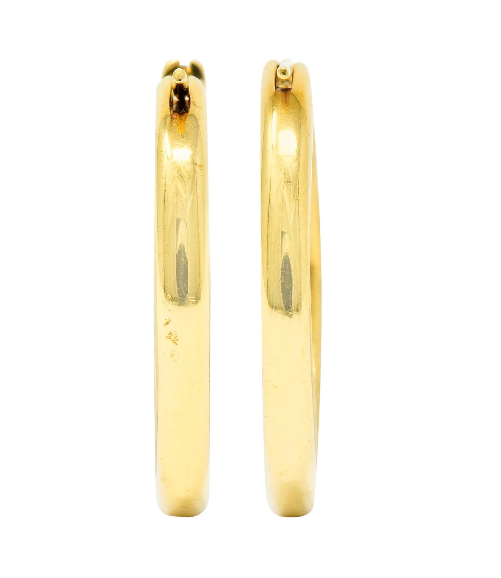 Tiffany & Co. Contemporary 18 Karat Gold Square Cushion Hoop Earrings - Wilson's Estate Jewelry