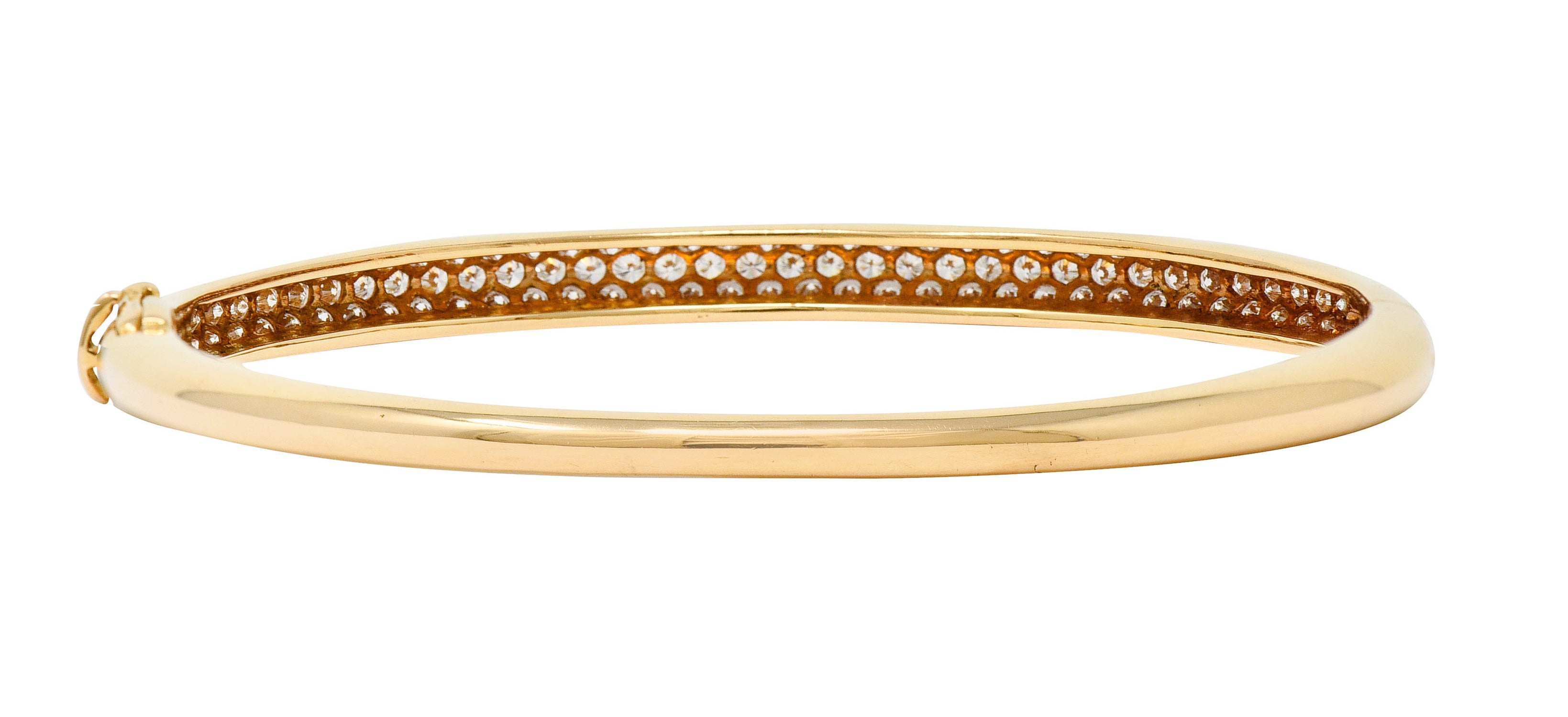 Van Cleef & Arpels 2.42 CTW Diamond 18 Karat Gold French Pave Bangle Braceletbracelet - Wilson's Estate Jewelry