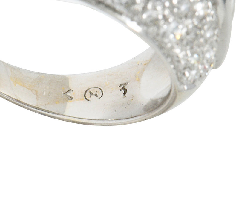 1950's W.J. Harbor Co. 2.50 CTW Ruby Diamond 18 Karat White Gold Unisex Band RingRing - Wilson's Estate Jewelry