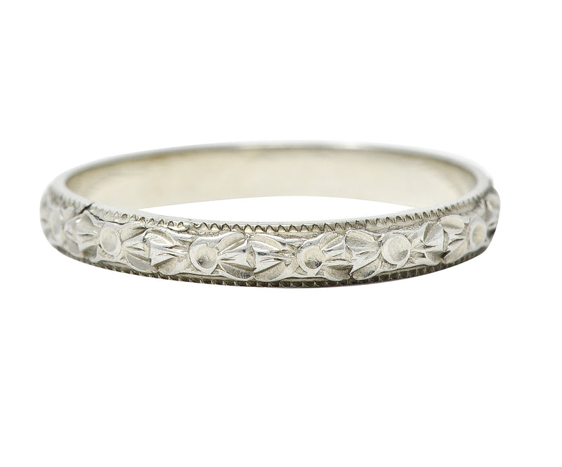 Orange Blossom Engraved Ring