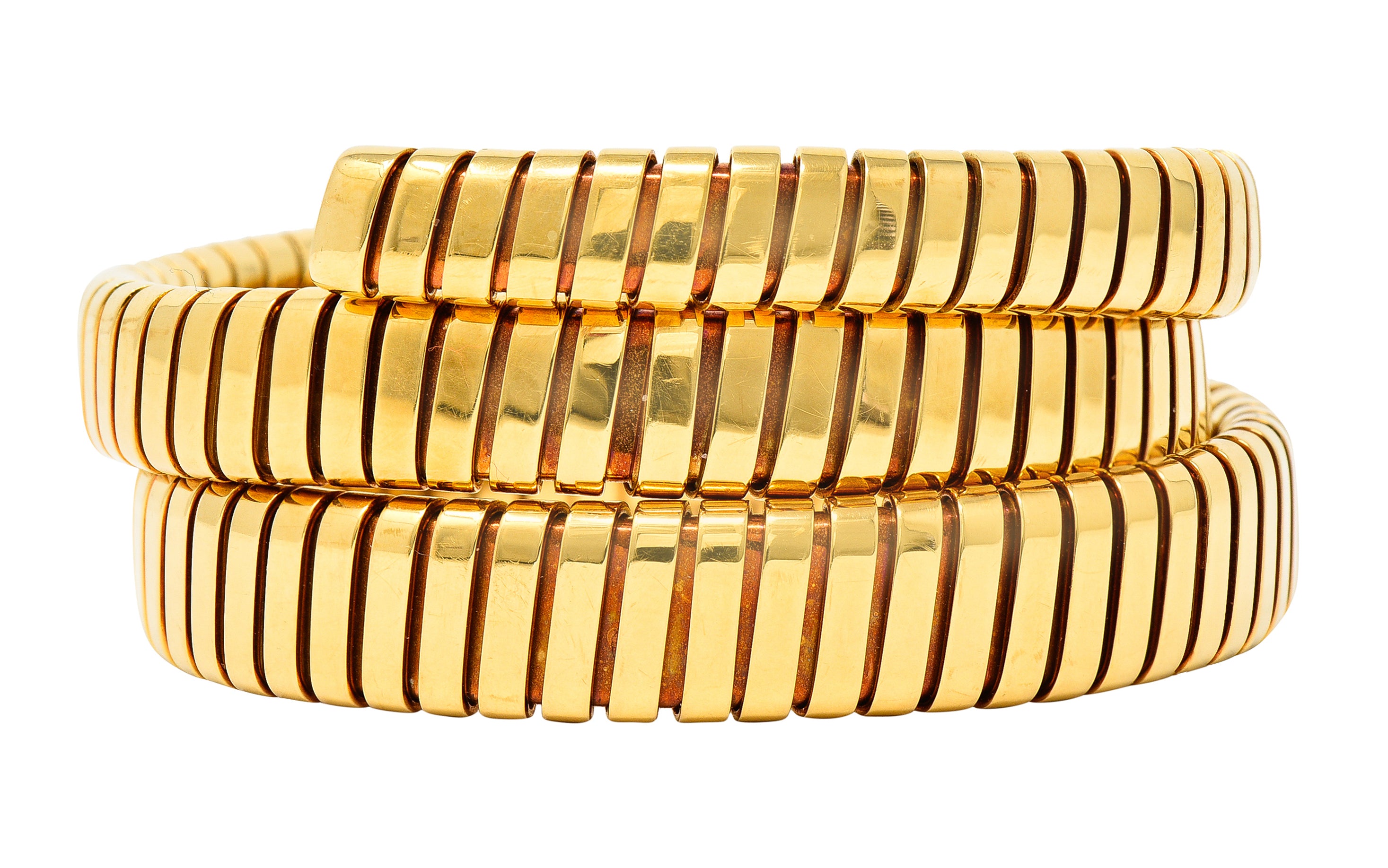 Bulgari 18 Karat Yellow Gold Flexible Tubogas Wrap Coil BraceletBracelet - Wilson's Estate Jewelry