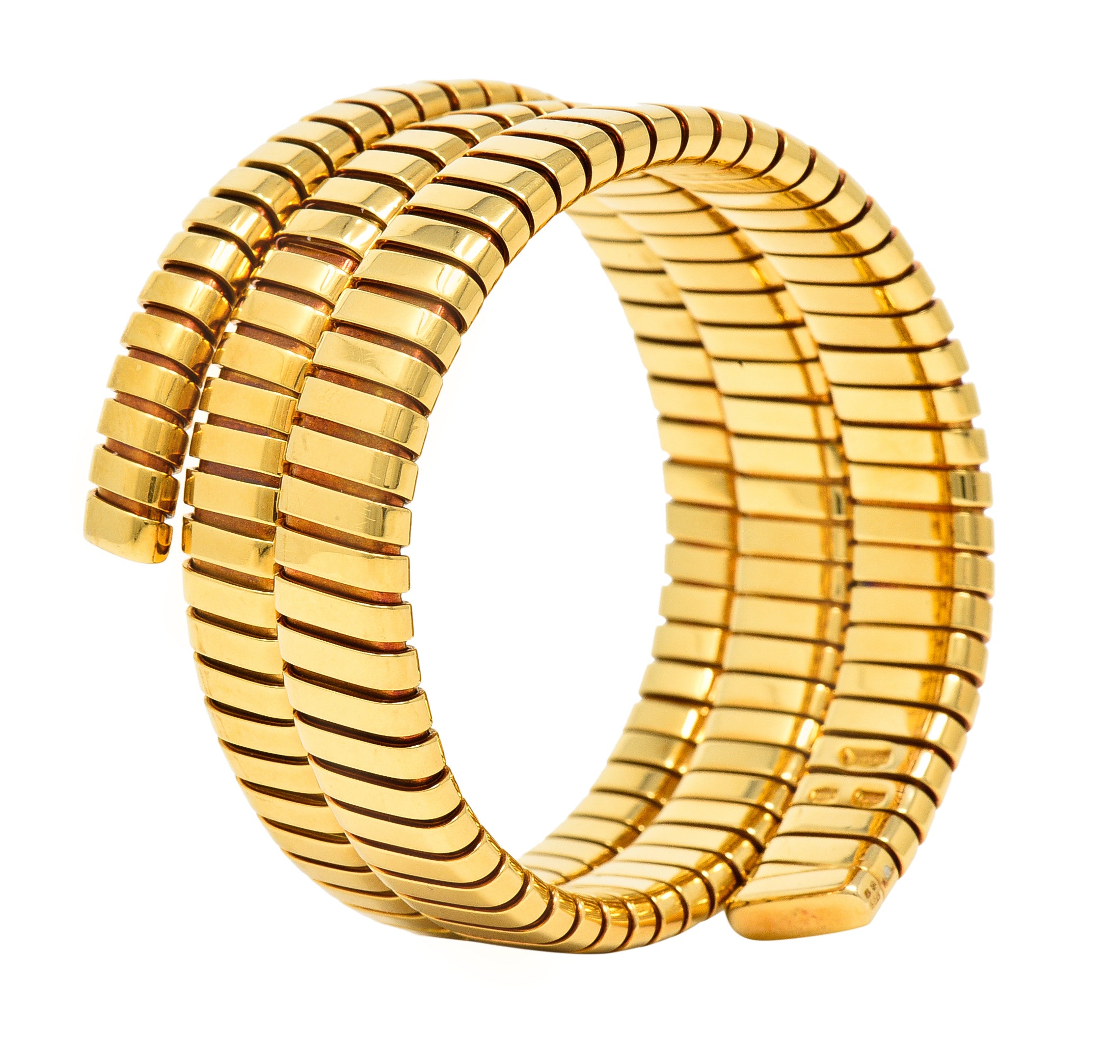 Bulgari 18 Karat Yellow Gold Flexible Tubogas Wrap Coil BraceletBracelet - Wilson's Estate Jewelry