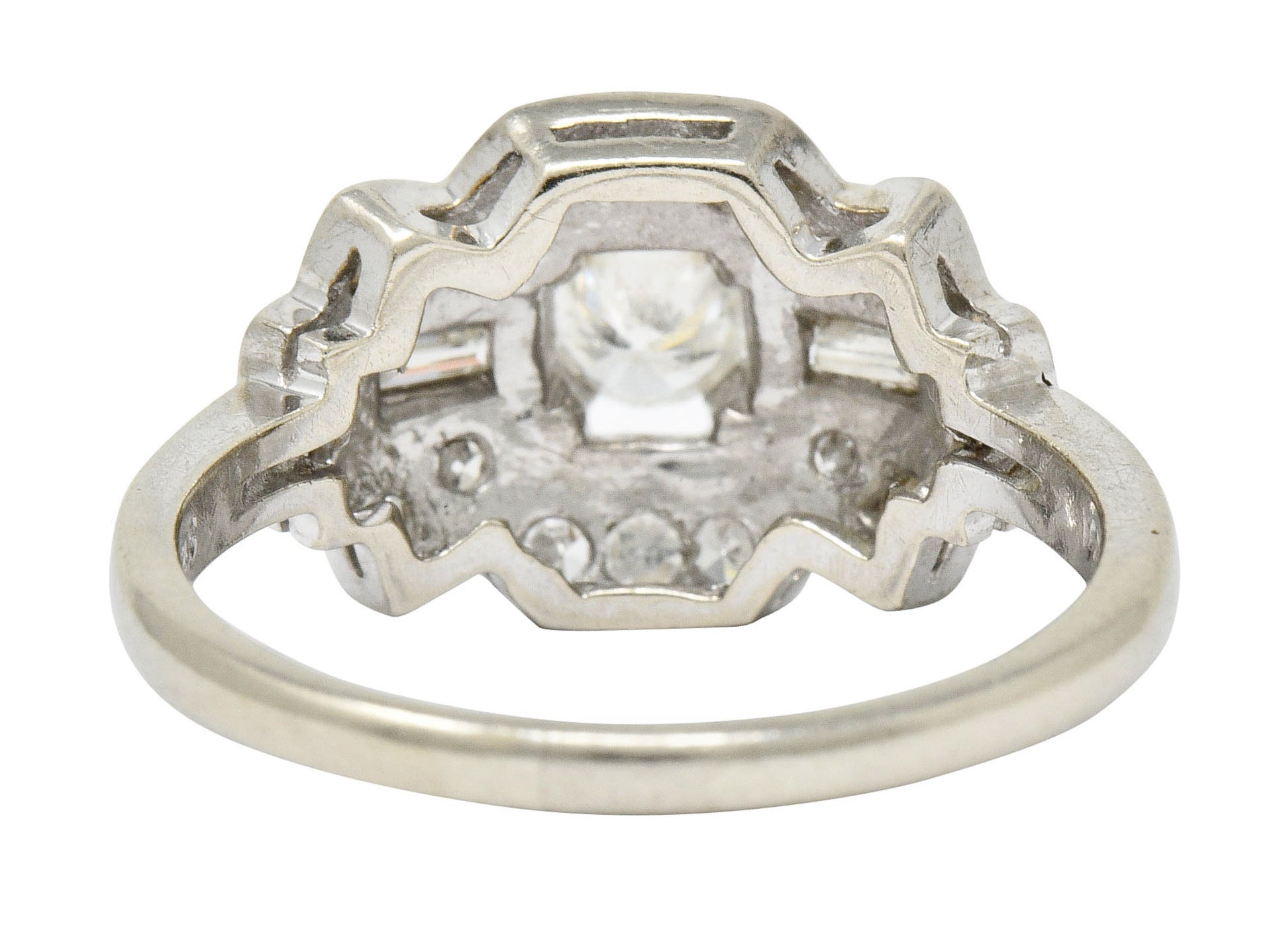 1950's Mid-Century Diamond 14 Karat White Gold Dinner Ring - Wilson's Estate Jewelry