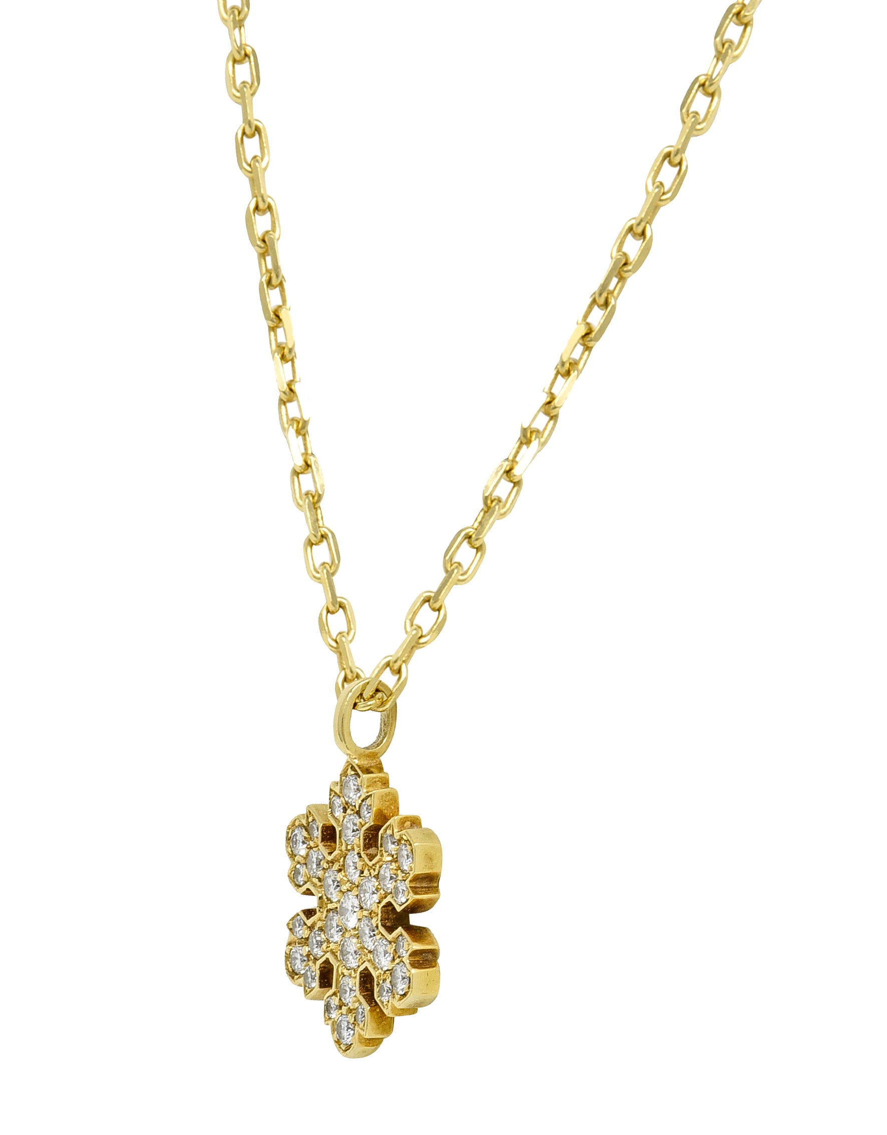 Bulgari Diamond 0.75 CTW Diamond 18 Karat Gold Fiocco De Neve Snowflake Necklace