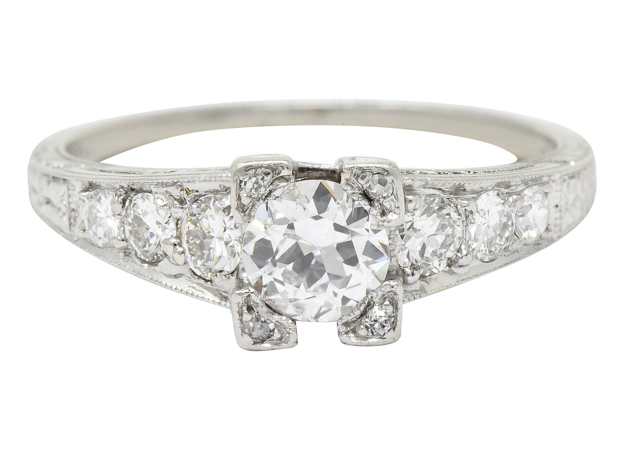 Art Deco 0.78 CTW Diamond Platinum Engagement Ring - Wilson's Estate Jewelry