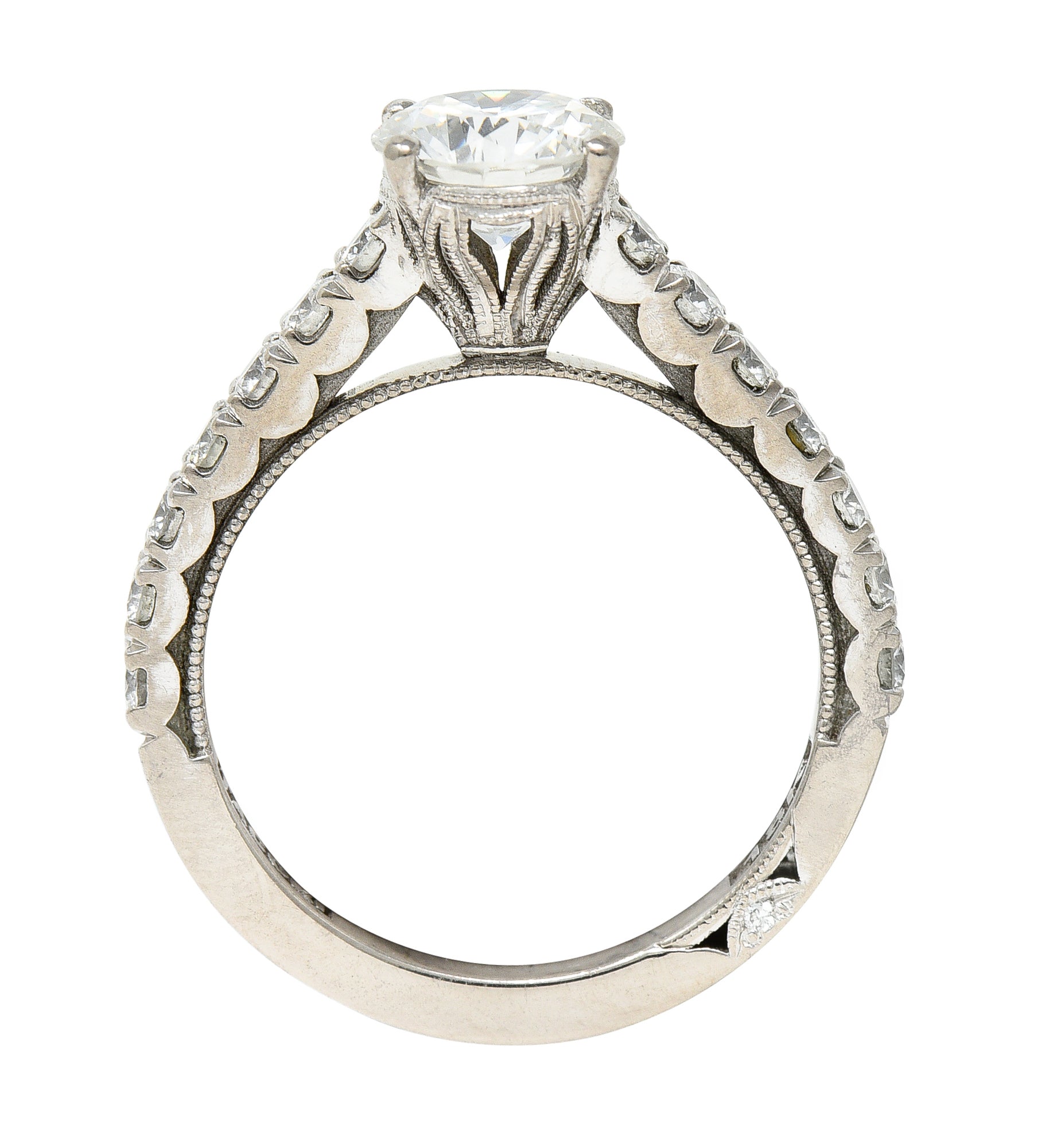 Tacori 1.71 CTW Diamond 18 Karat White Gold Engagement Ring GIARing - Wilson's Estate Jewelry