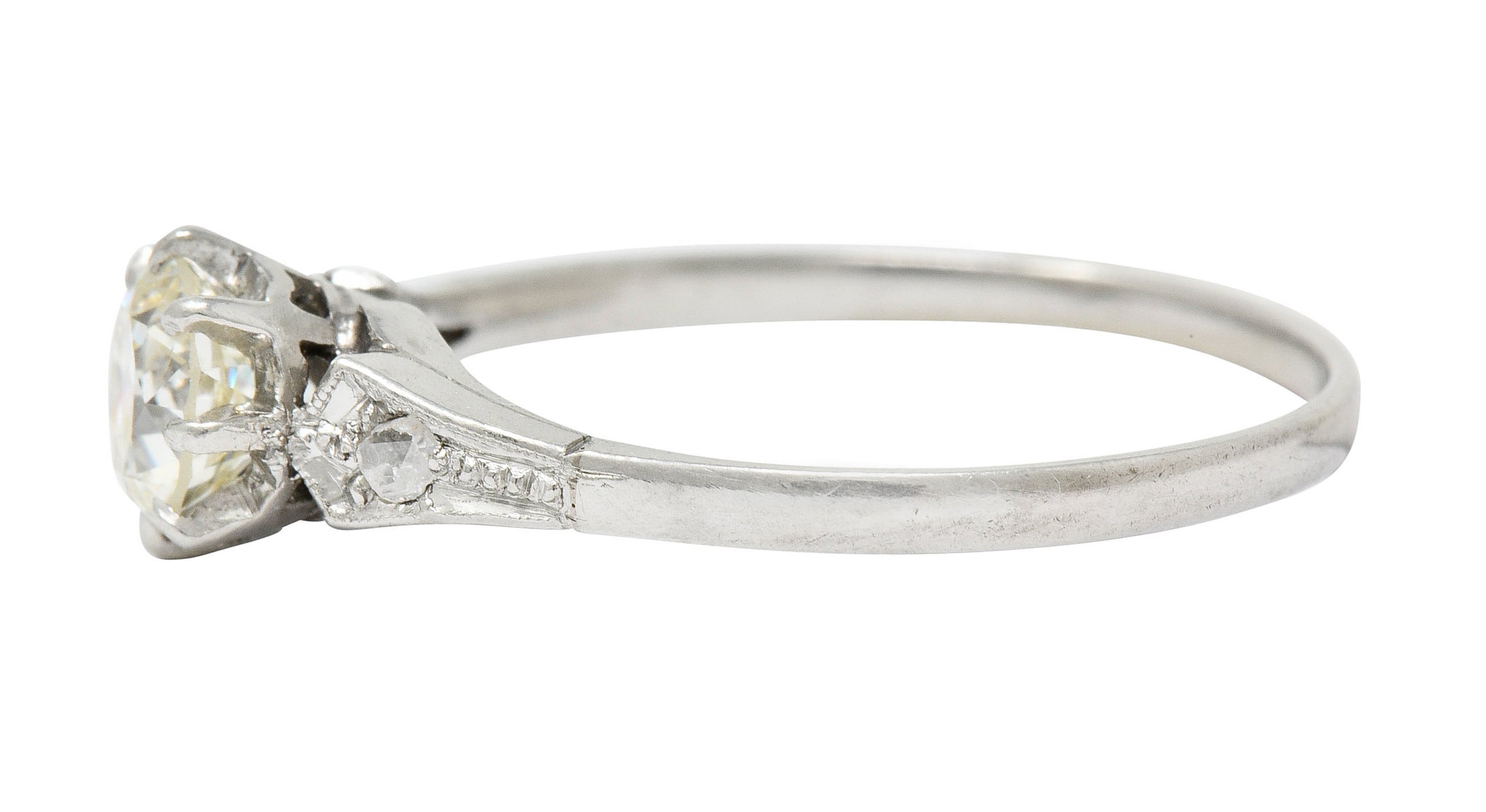 1920's Art Deco 0.66 CTW Diamond Platinum Engagement Ring - Wilson's Estate Jewelry