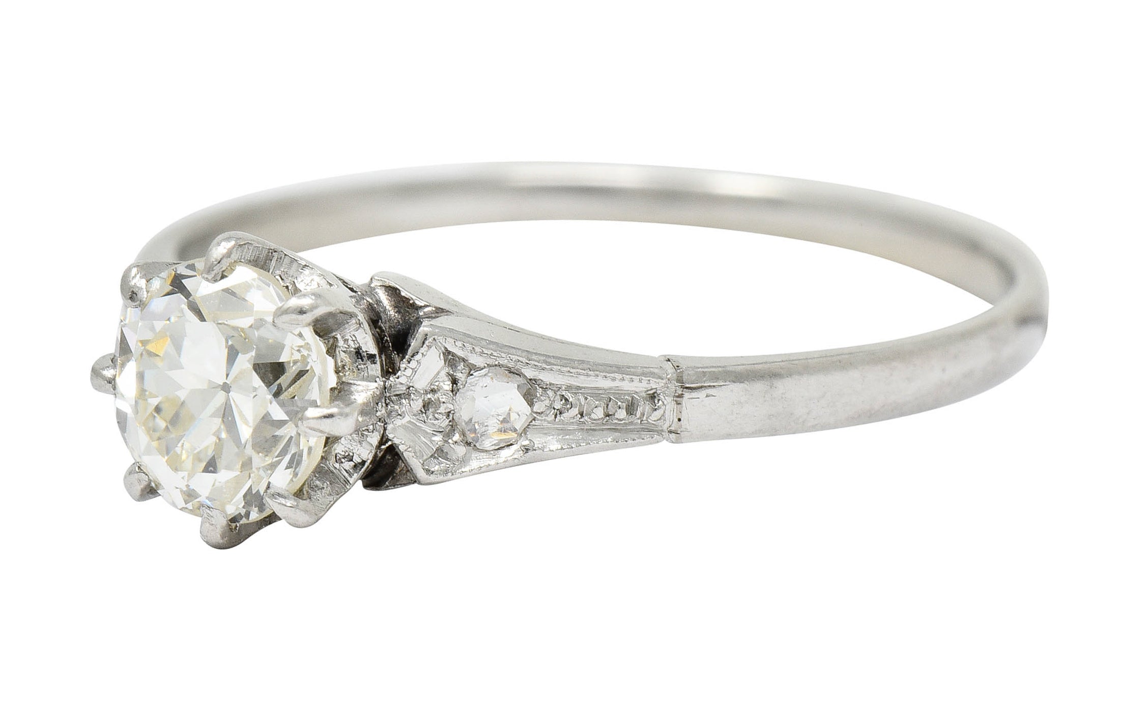 1920's Art Deco 0.66 CTW Diamond Platinum Engagement Ring - Wilson's Estate Jewelry