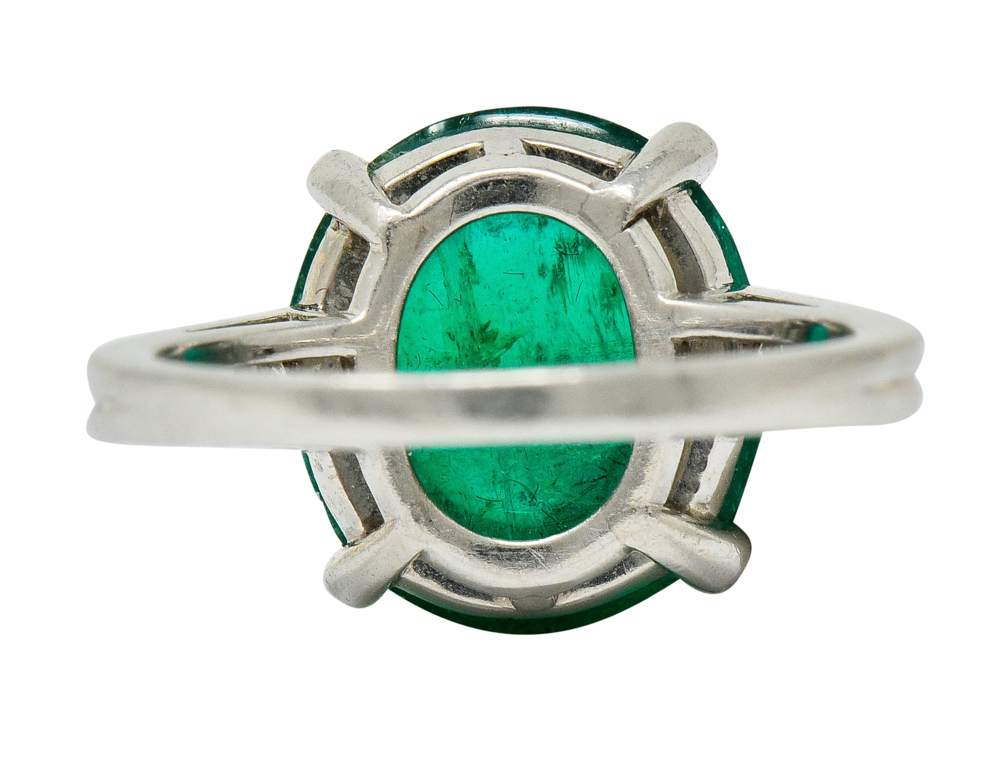 Tiffany & Co. Retro 7.15 CTW Colombian Emerald Diamond Platinum Statement Ring AGLRing - Wilson's Estate Jewelry