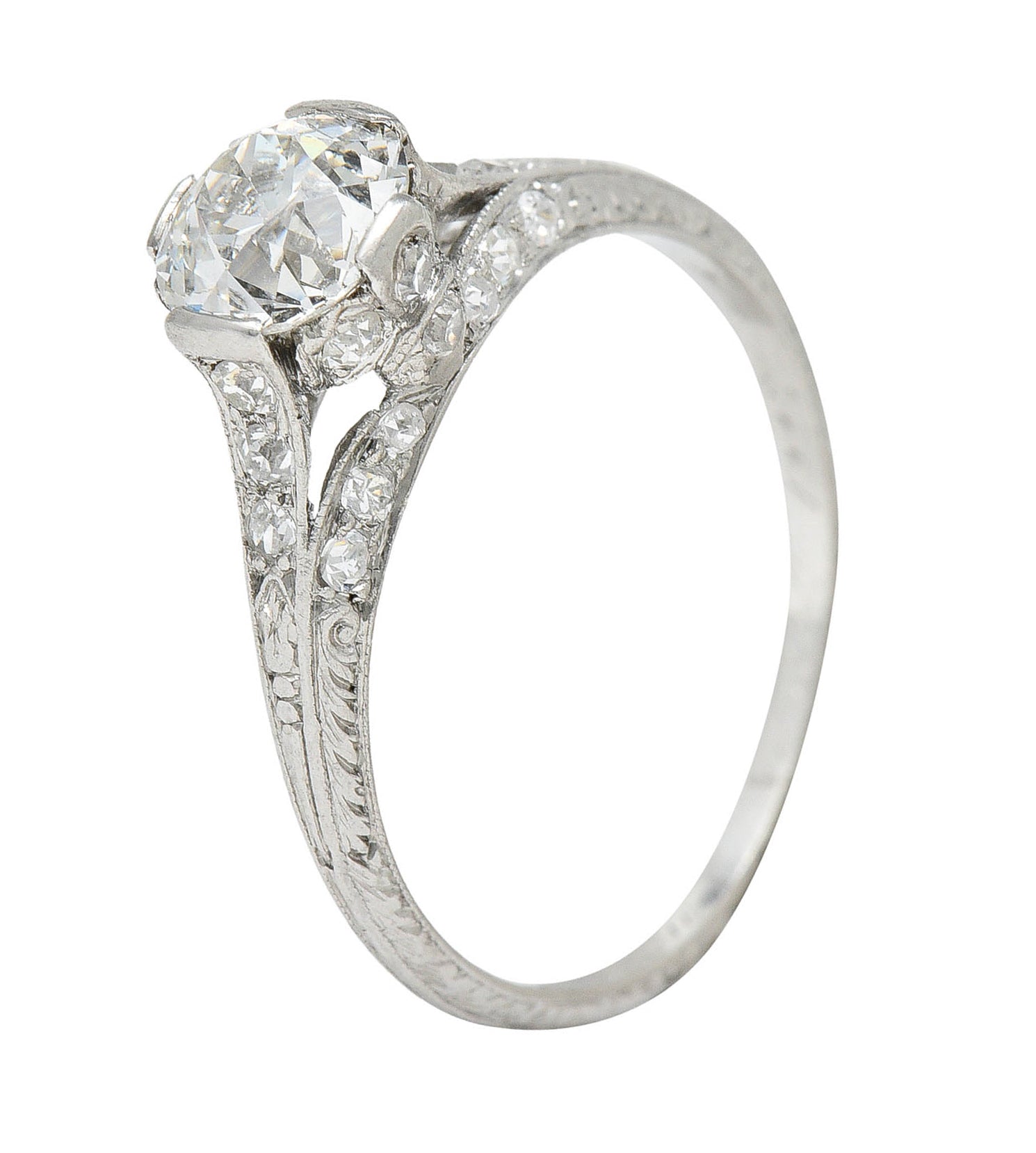 1926 Art Deco 1.62 CTW Diamond Platinum Engagement RingRing - Wilson's Estate Jewelry