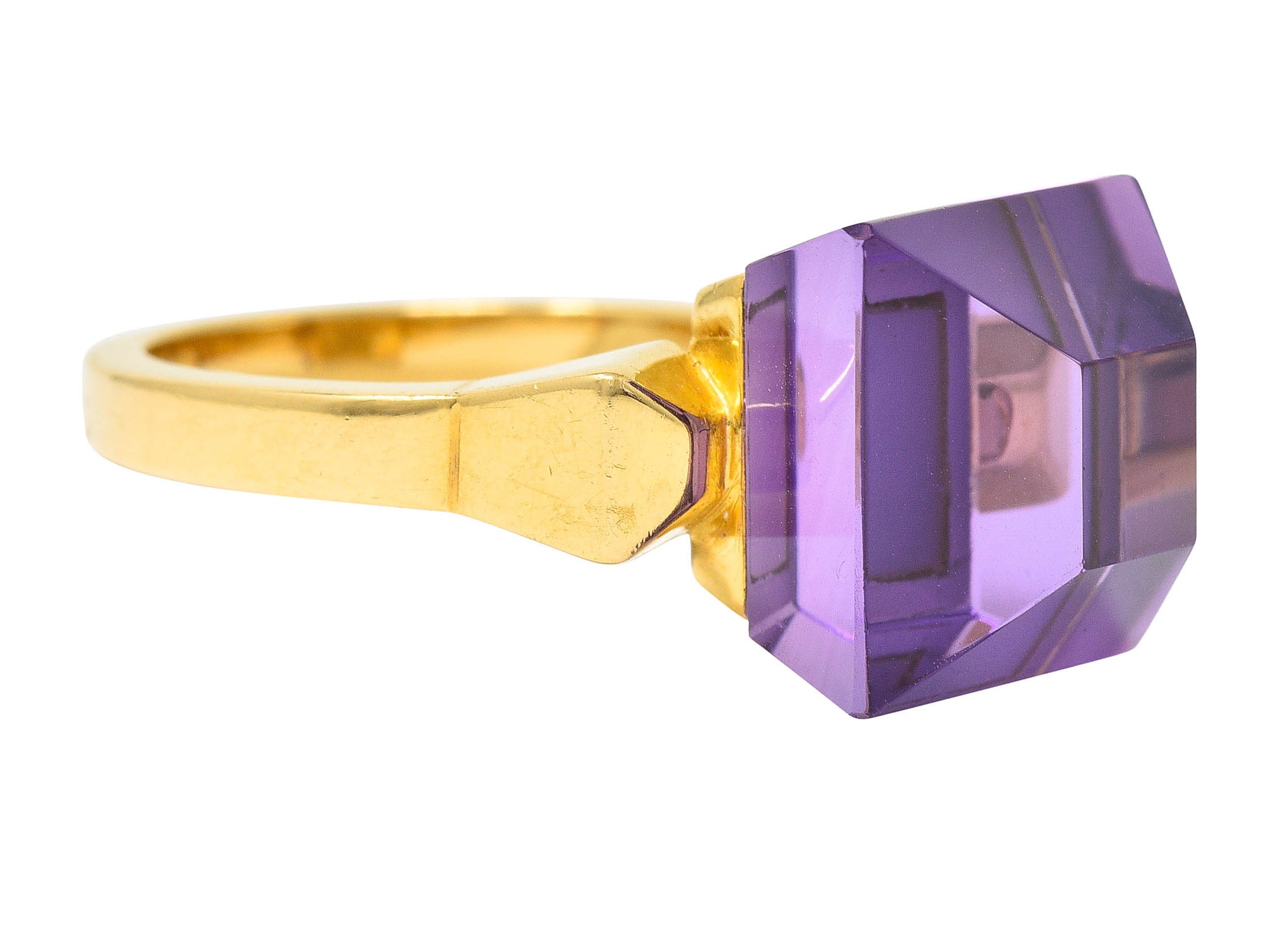 Gucci Amethyst 18 Karat Gold Chiodo Statement RingRing - Wilson's Estate Jewelry