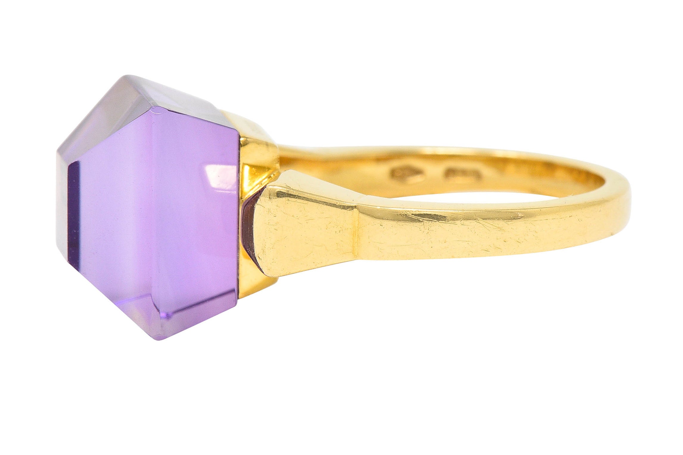 Gucci Amethyst 18 Karat Gold Chiodo Statement RingRing - Wilson's Estate Jewelry