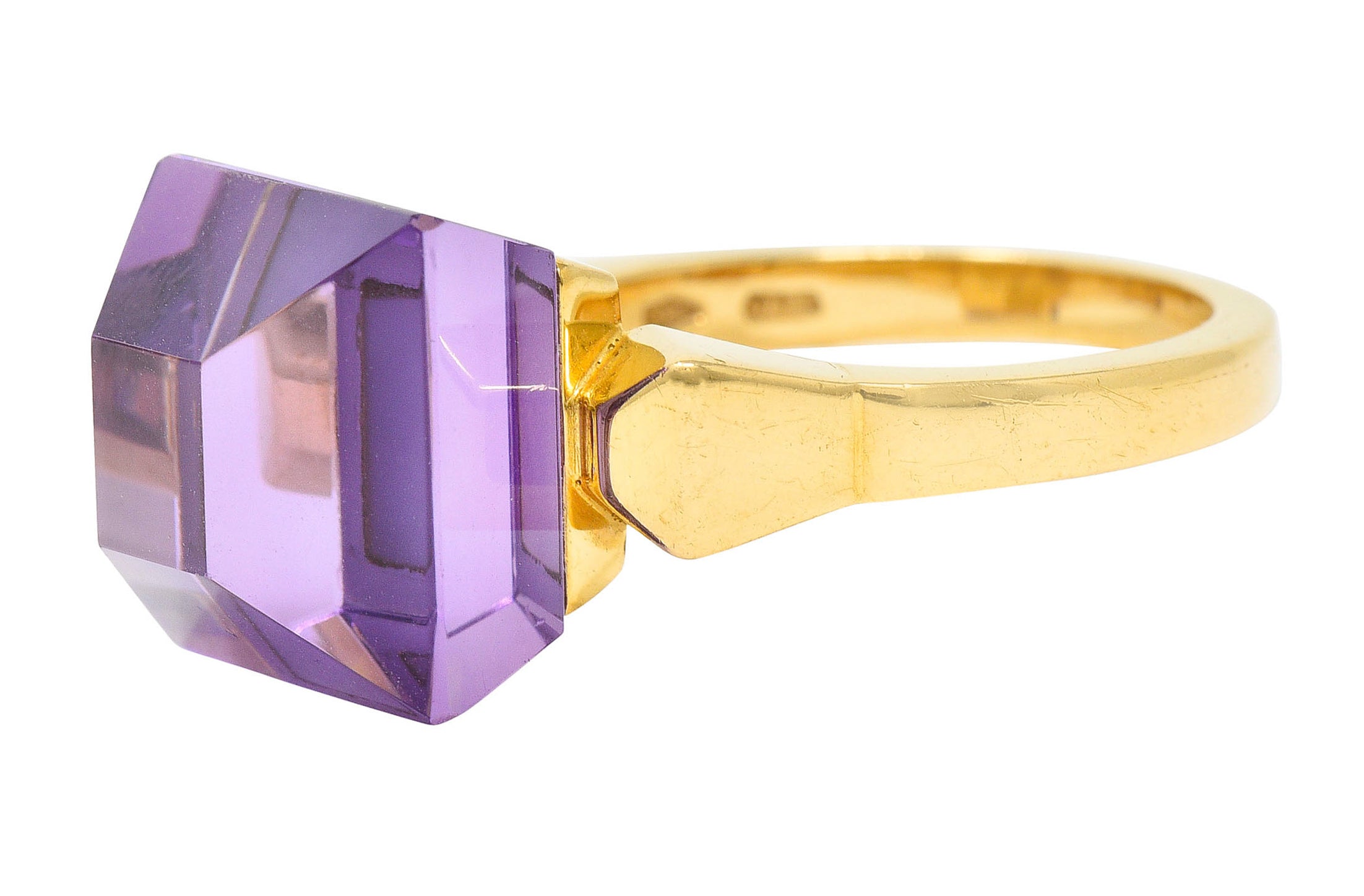 Gucci Amethyst 18 Karat Gold Chiodo Statement RingRing - Wilson's Estate Jewelry