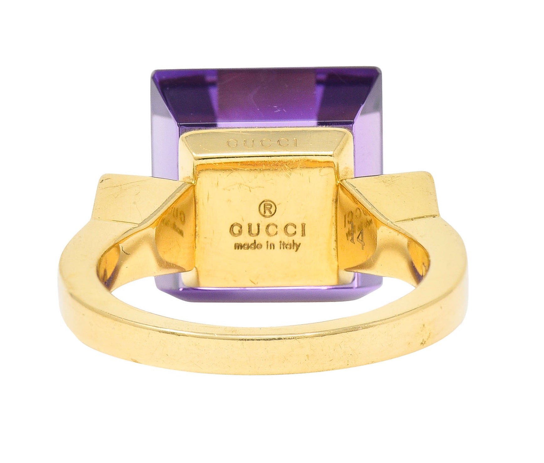 Gucci Amethyst 18 Karat Gold Chiodo Statement RingRing - Wilson's Estate Jewelry