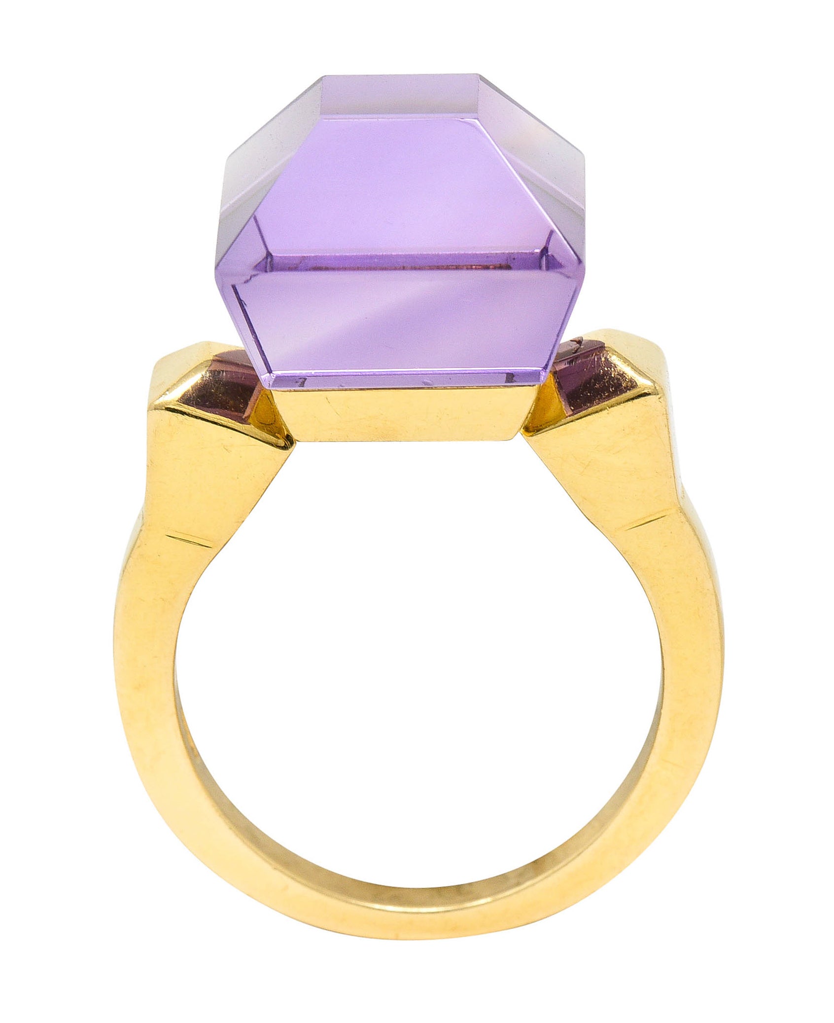 Gucci Amethyst 18 Karat Gold Chiodo Statement RingRing - Wilson's Estate Jewelry