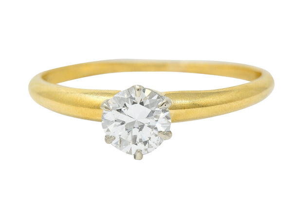 1950's Tiffany & Co. 0.50 CTW Diamond Platinum 18 Karat Gold Solitaire Engagement RingRing - Wilson's Estate Jewelry